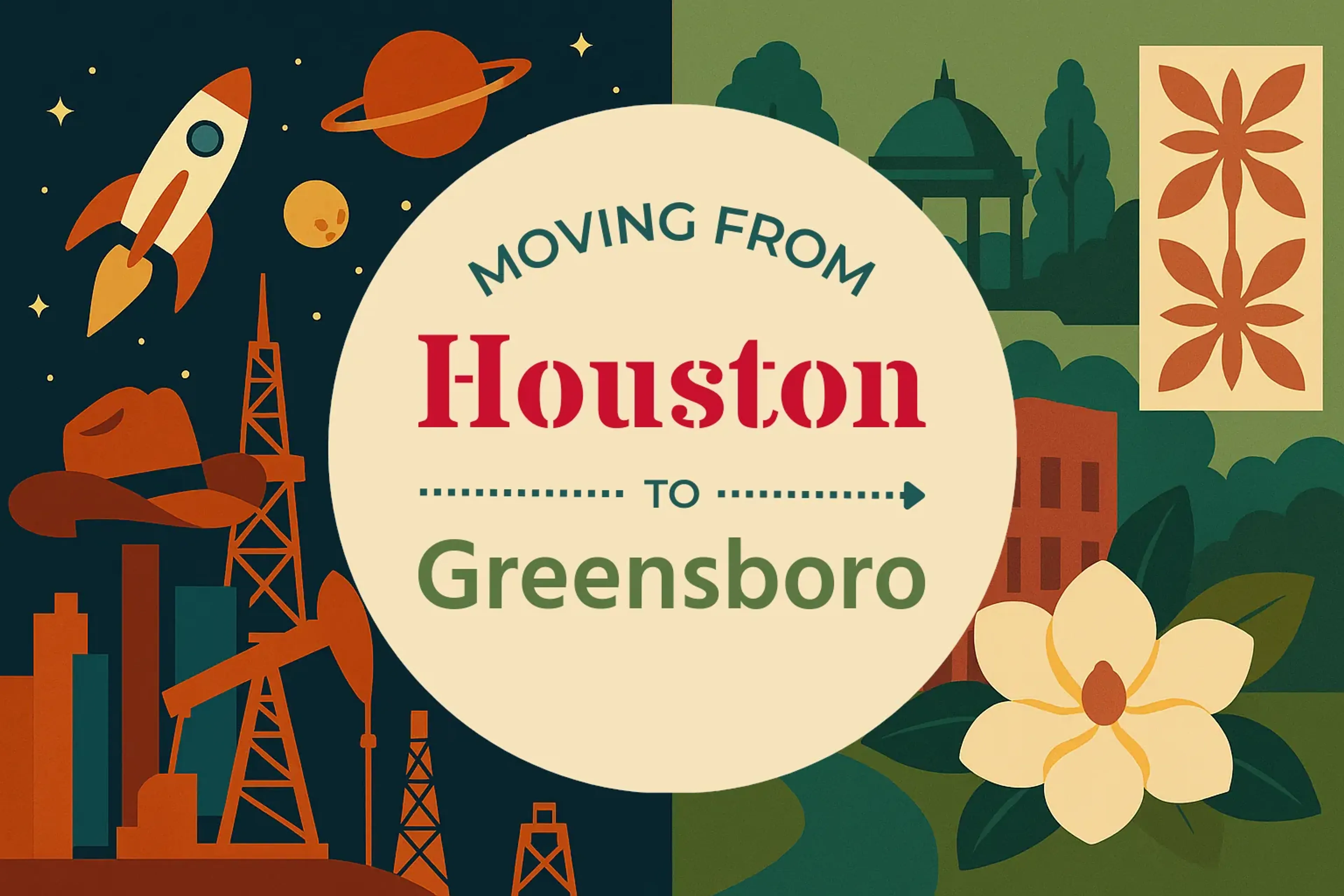 Side-by-side comparison of Houston to Greensboro moving companies