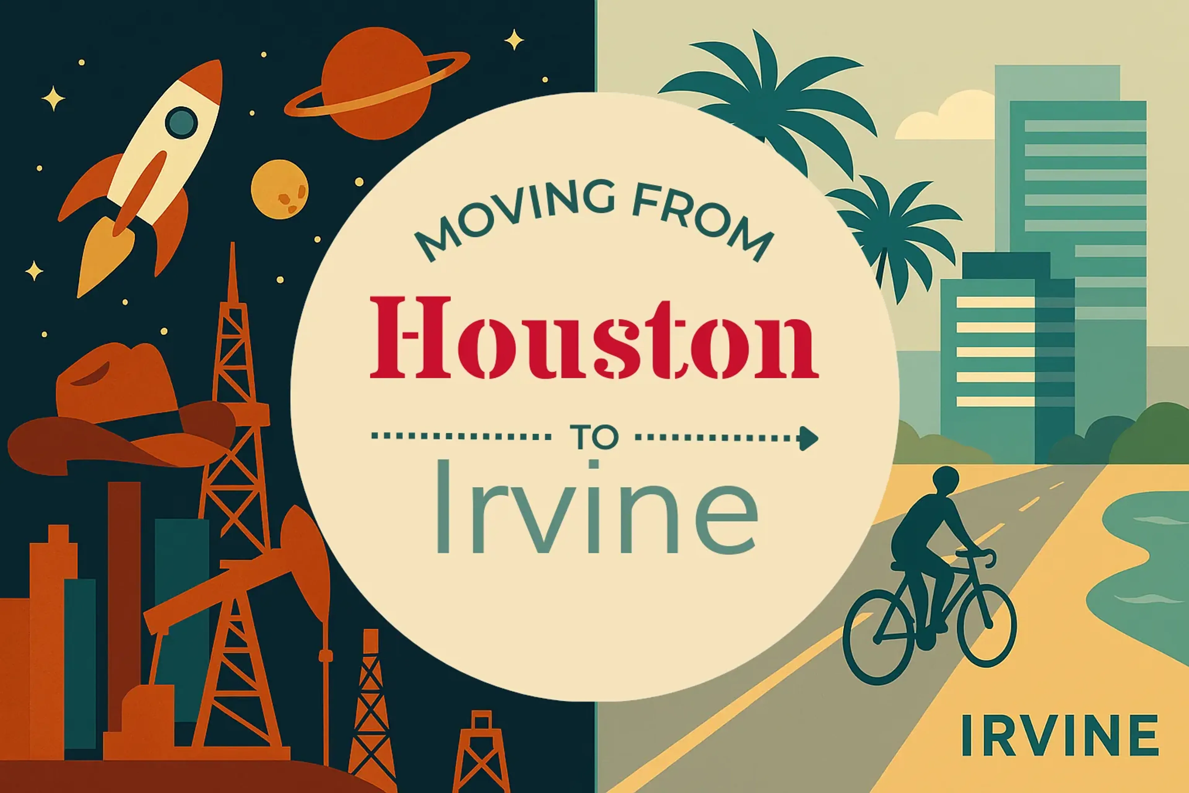 Side-by-side comparison of Houston to Irvine moving companies