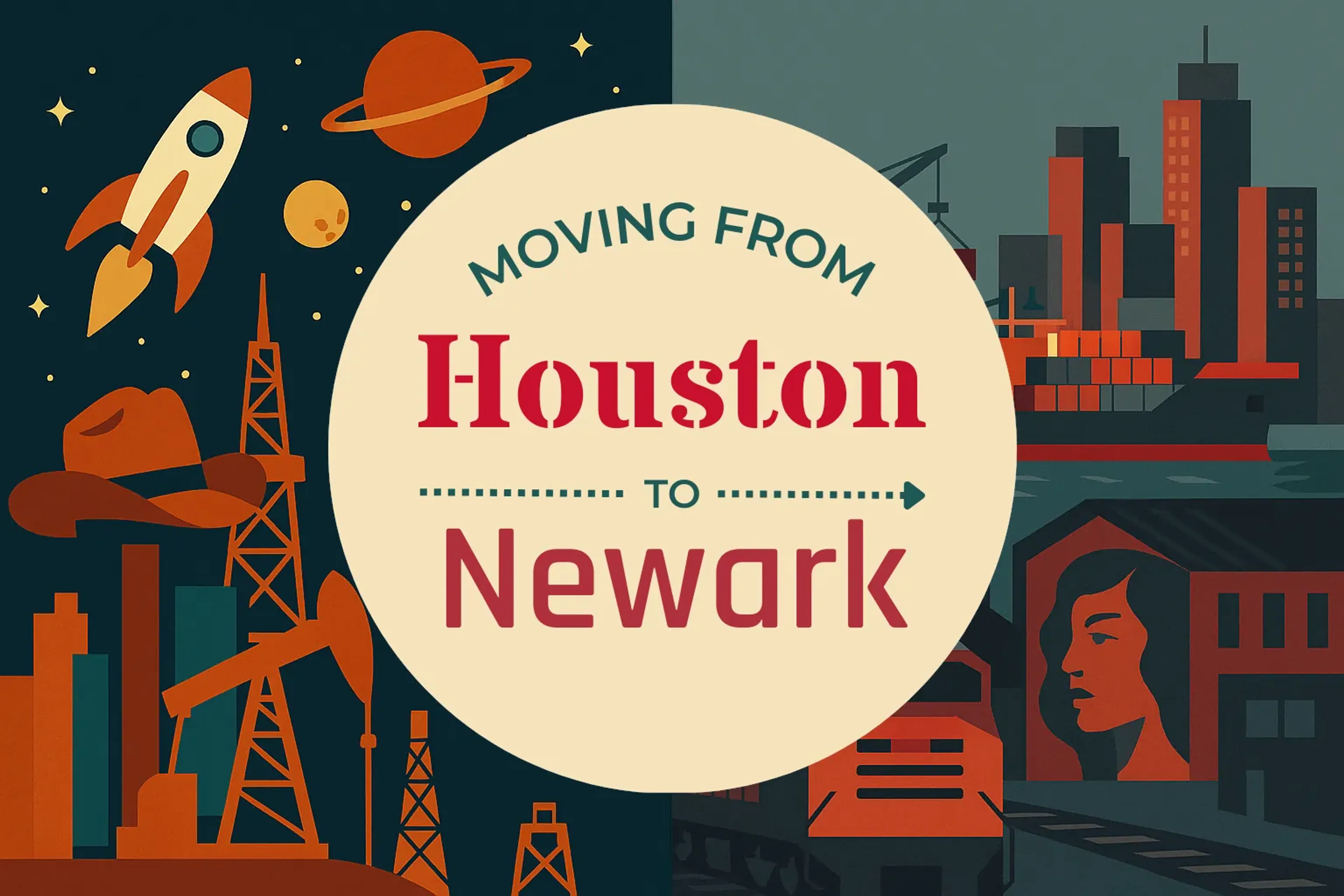 Side-by-side comparison of Houston to Newark moving companies