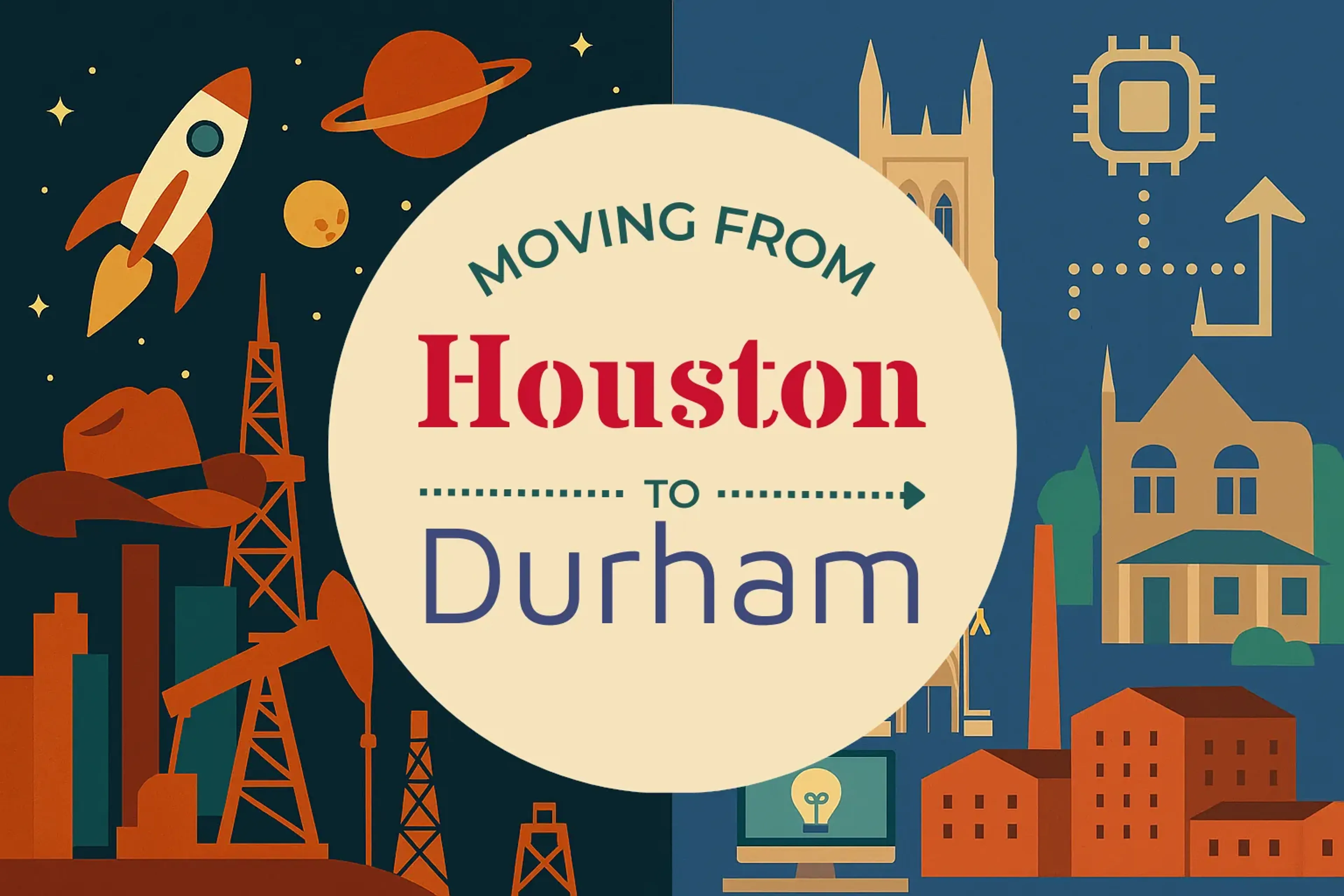 Side-by-side comparison of Houston to Durham moving companies