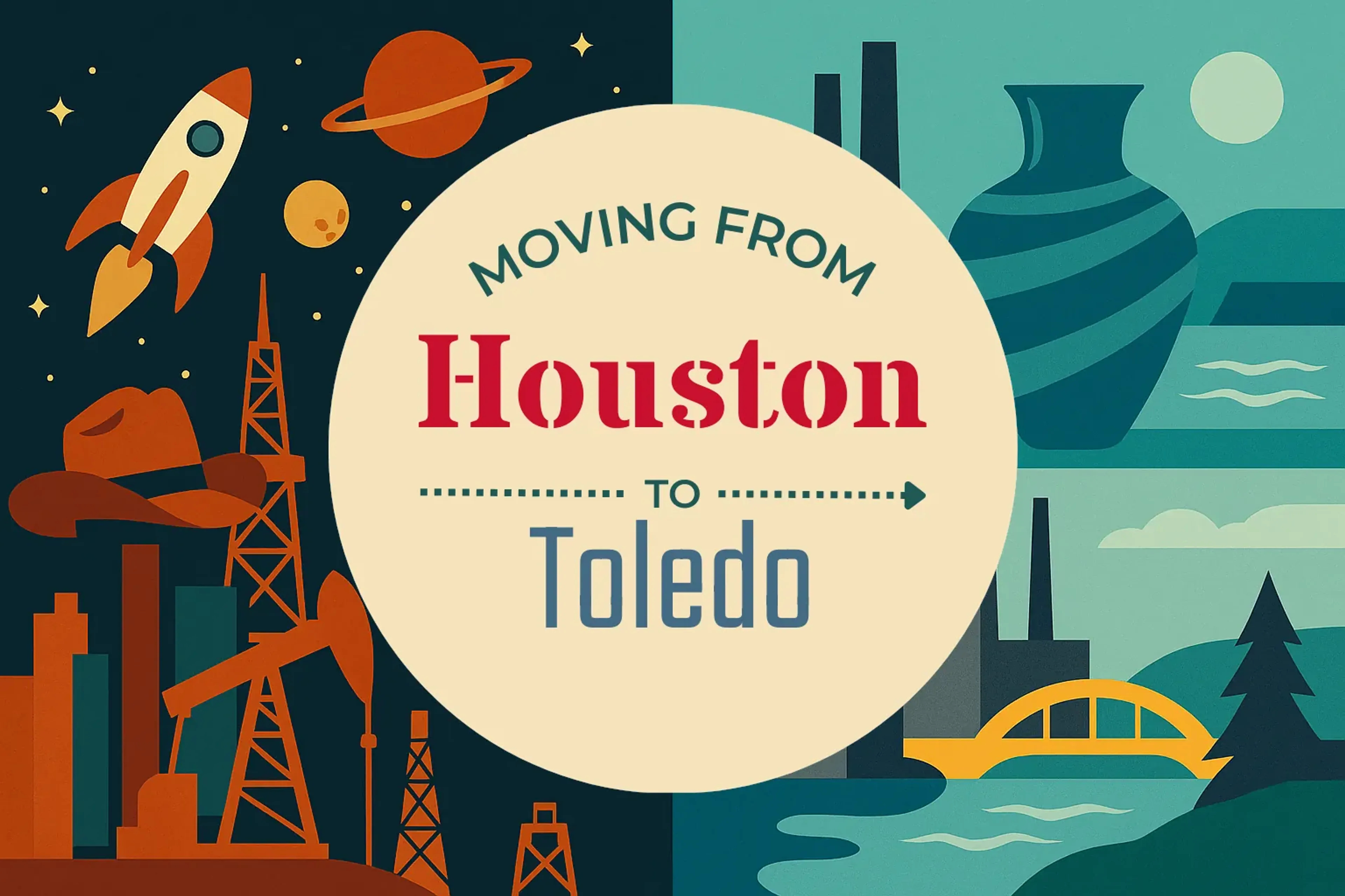 Side-by-side comparison of Houston to Toledo moving companies