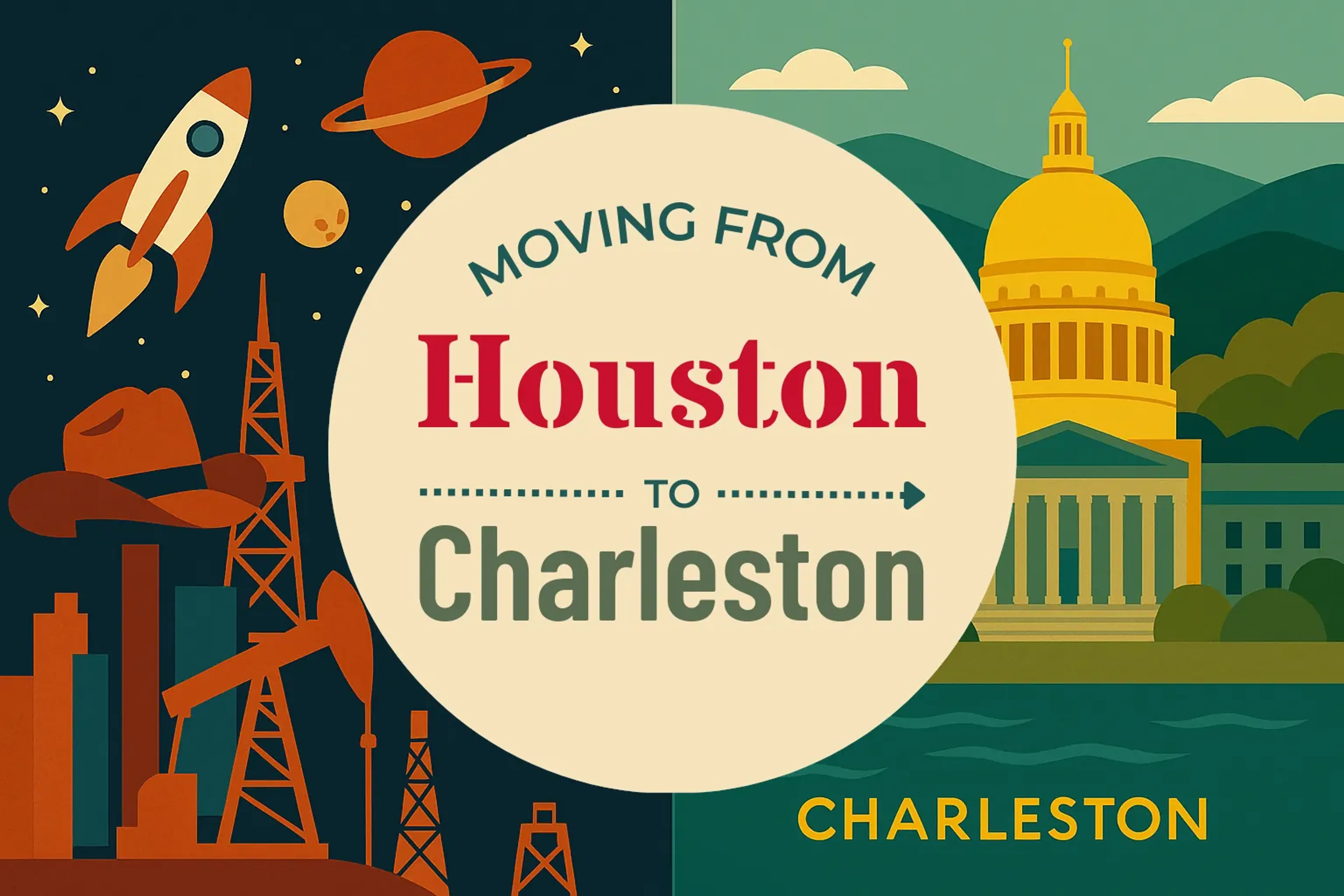 Side-by-side comparison of Houston to Charleston moving companies