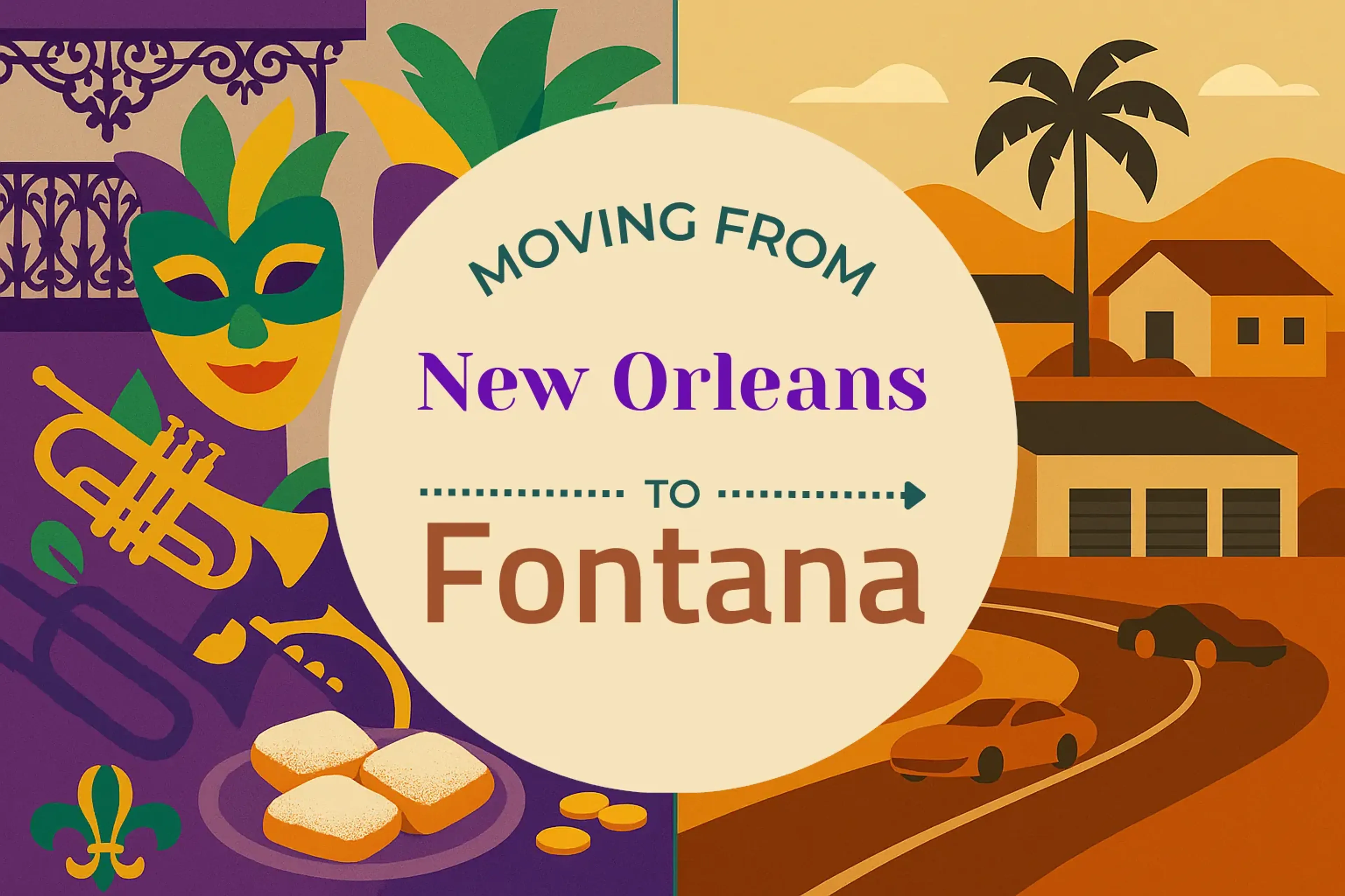 Side-by-side comparison of New Orleans to Fontana moving companies