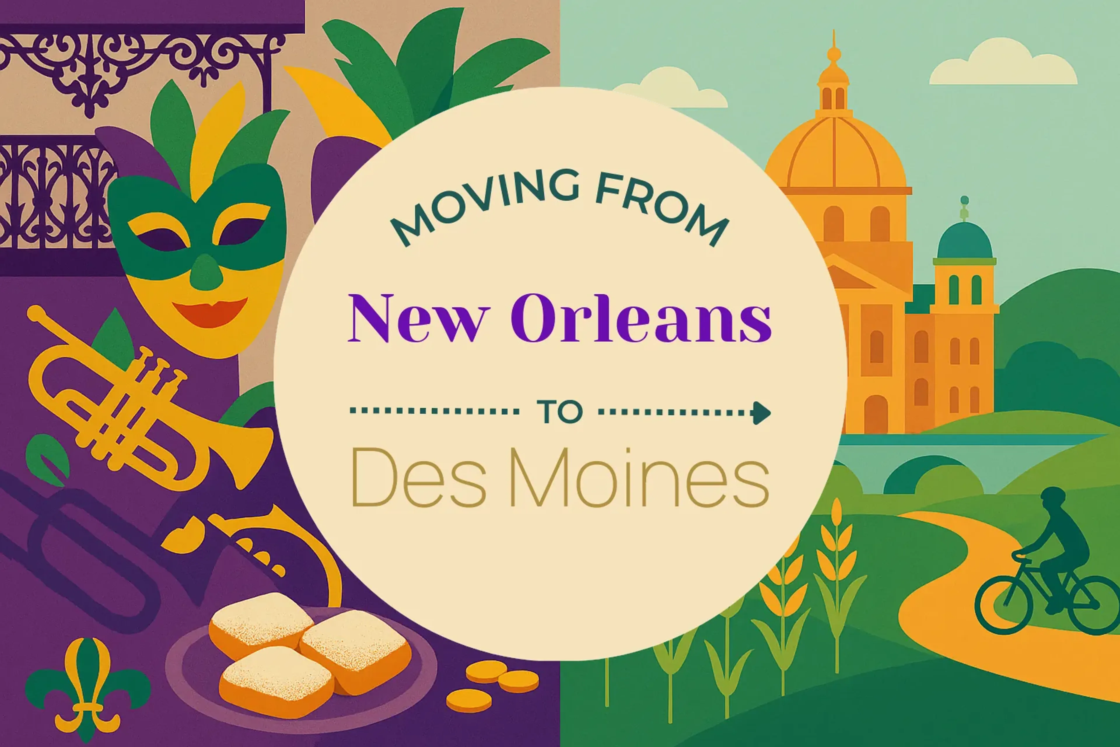 Side-by-side comparison of New Orleans to Des Moines moving companies
