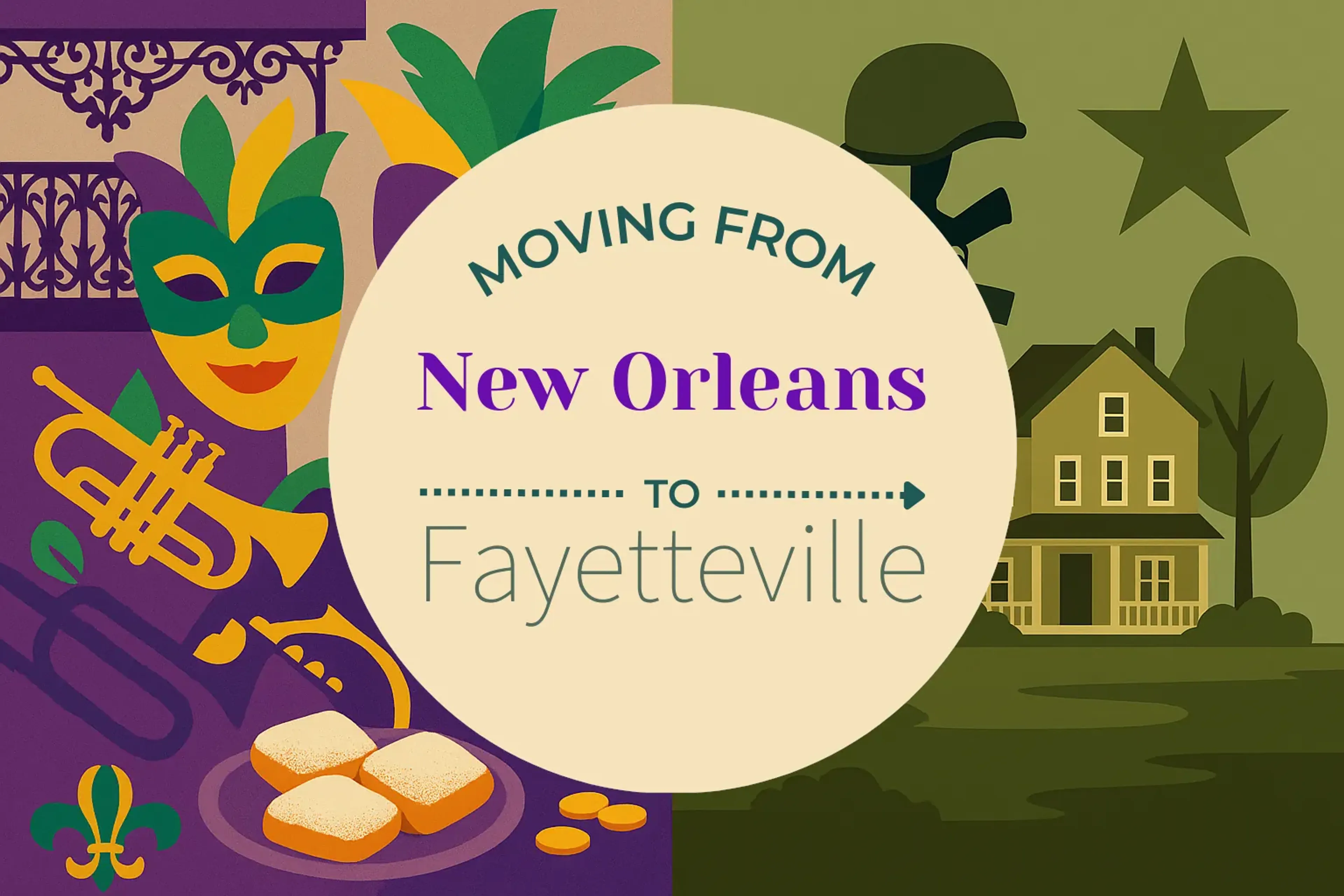 Side-by-side comparison of New Orleans to Fayetteville moving companies
