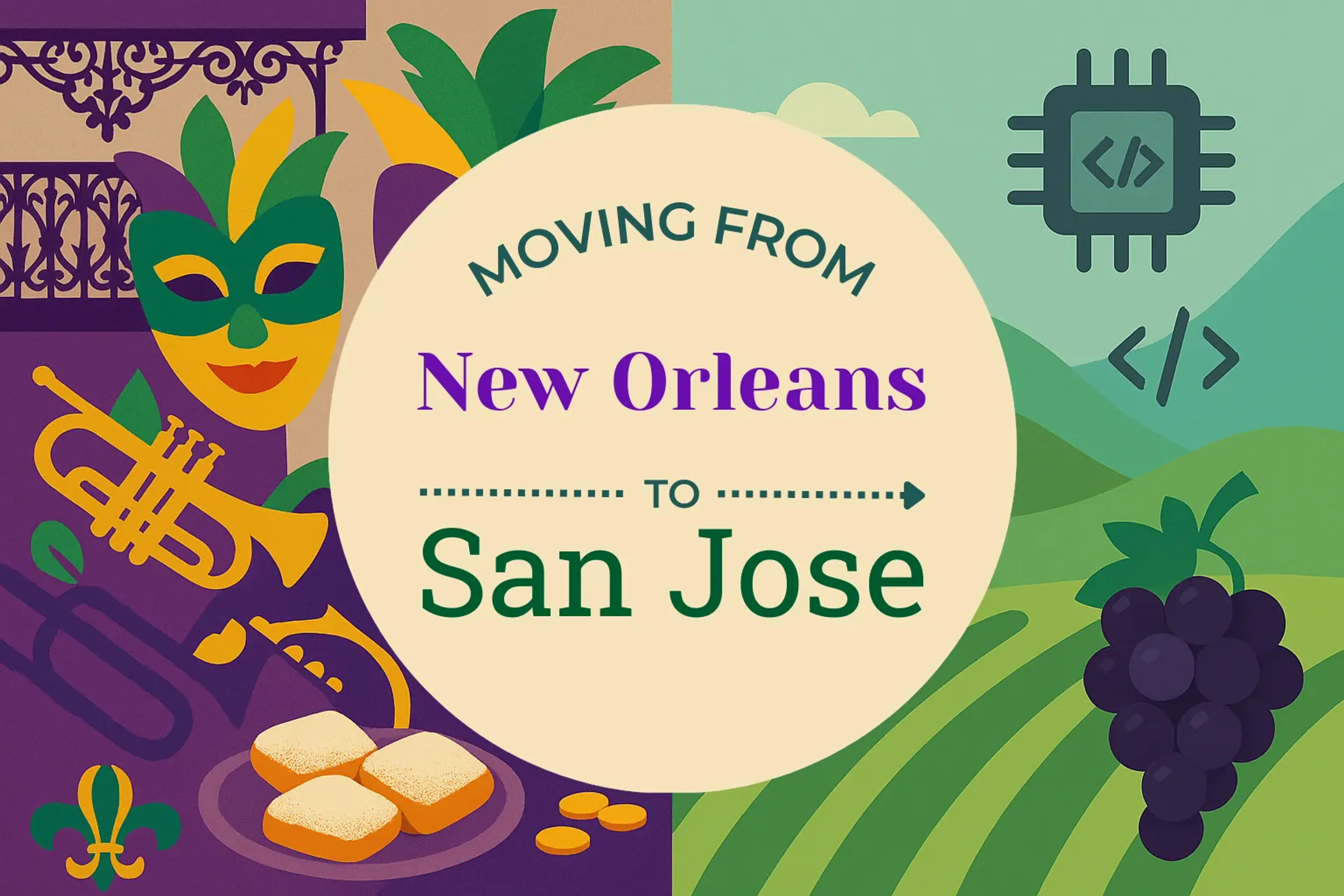 Side-by-side comparison of New Orleans to San Jose moving companies