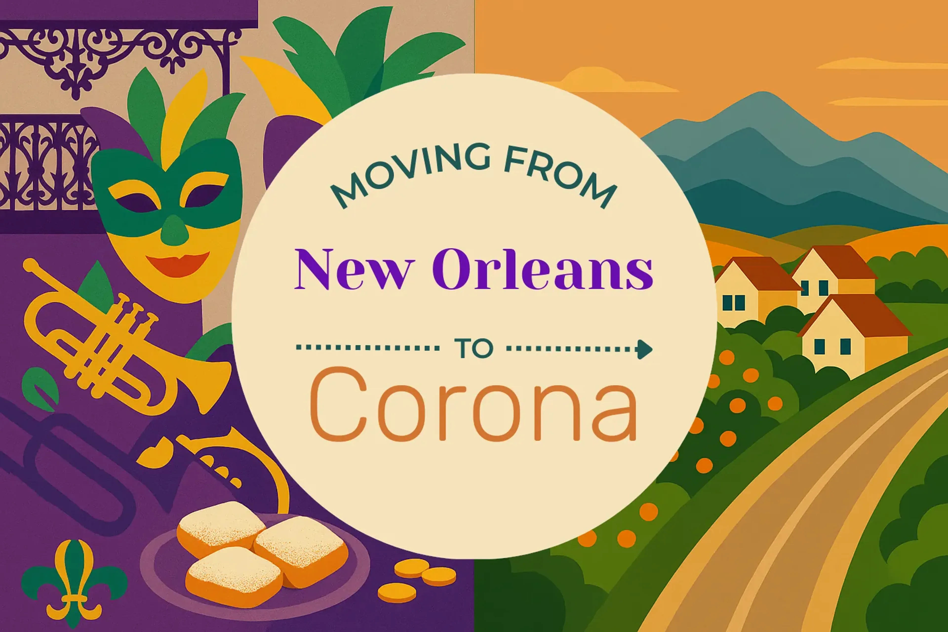 Side-by-side comparison of New Orleans to Corona moving companies