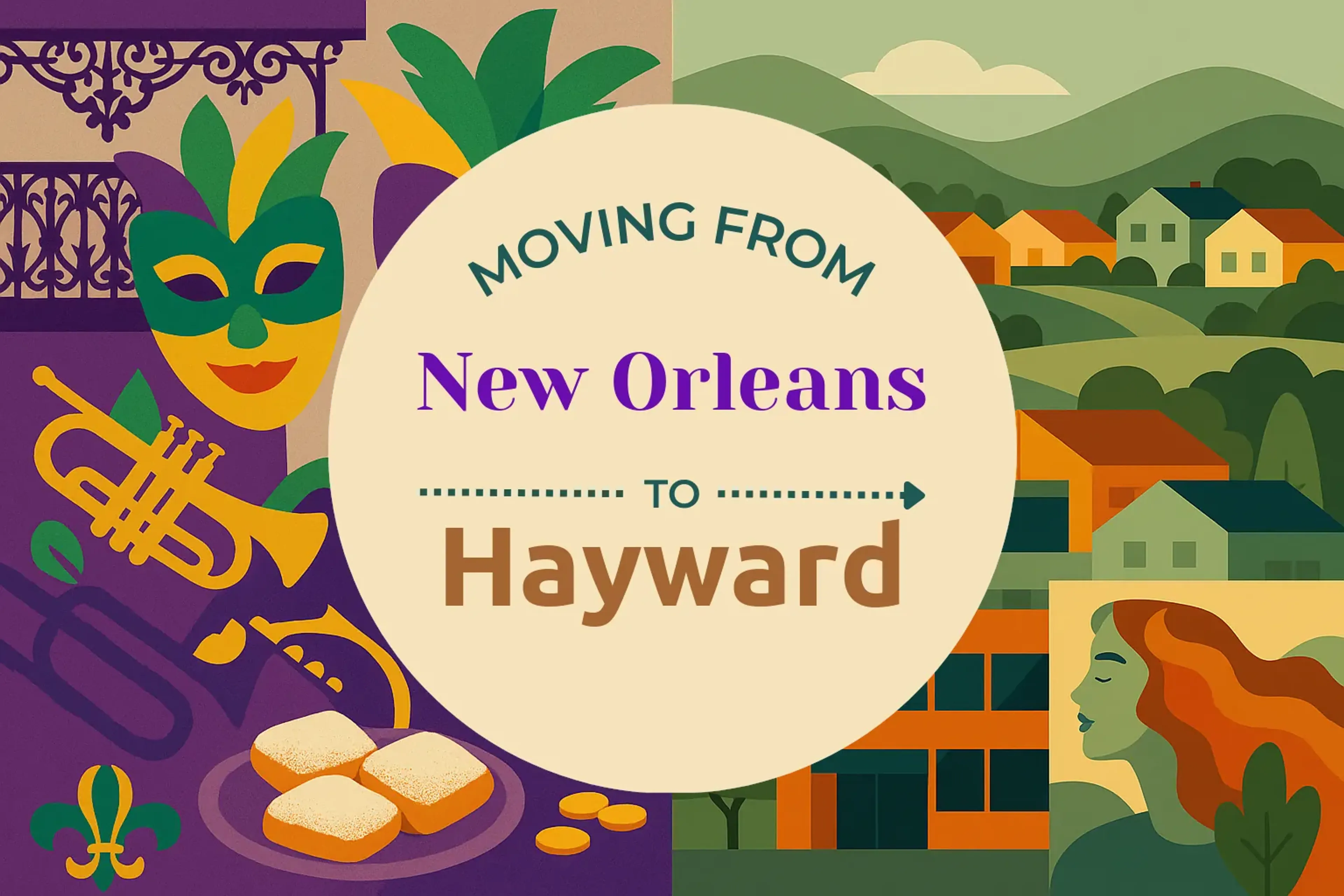 Side-by-side comparison of New Orleans to Hayward moving companies