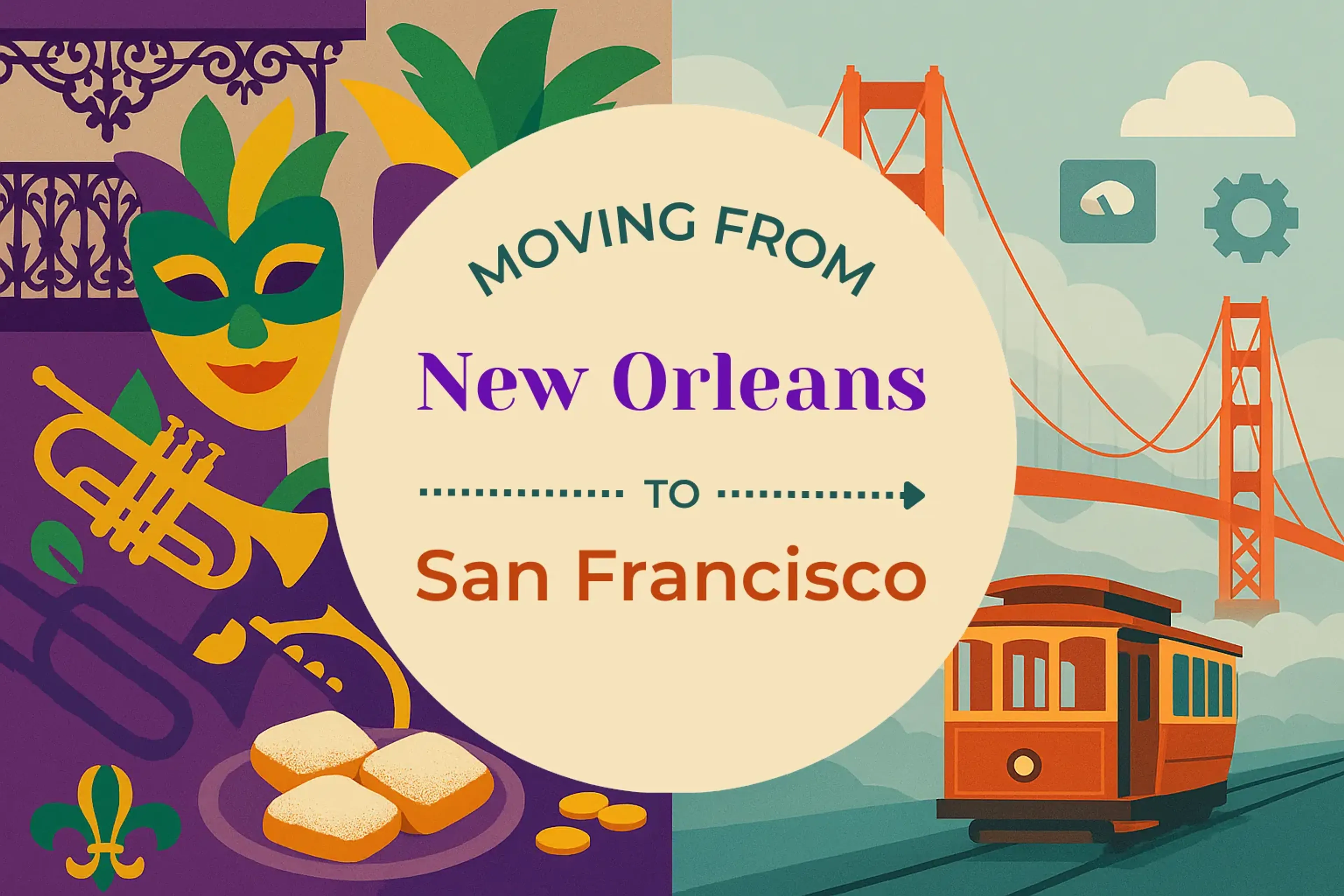 Side-by-side comparison of New Orleans to San Francisco moving companies