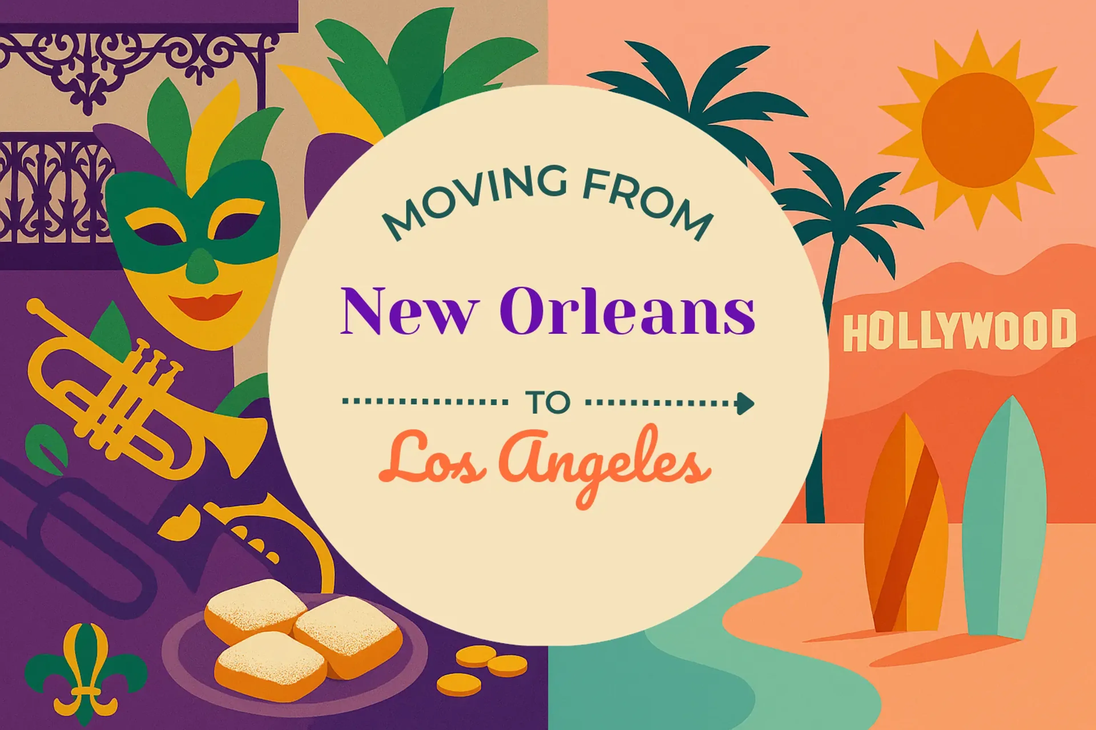 Side-by-side comparison of New Orleans to Los Angeles moving companies