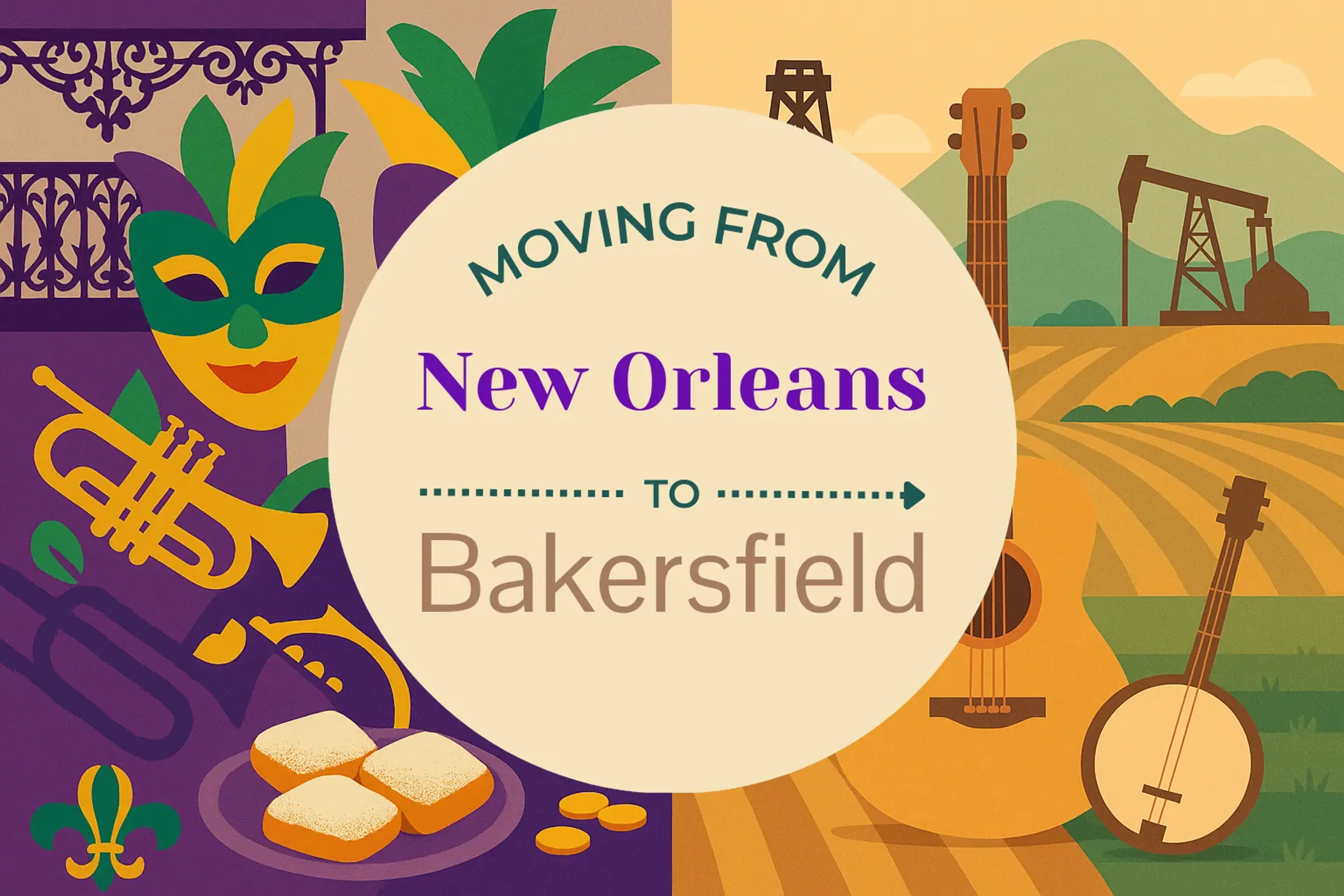 Side-by-side comparison of New Orleans to Bakersfield moving companies