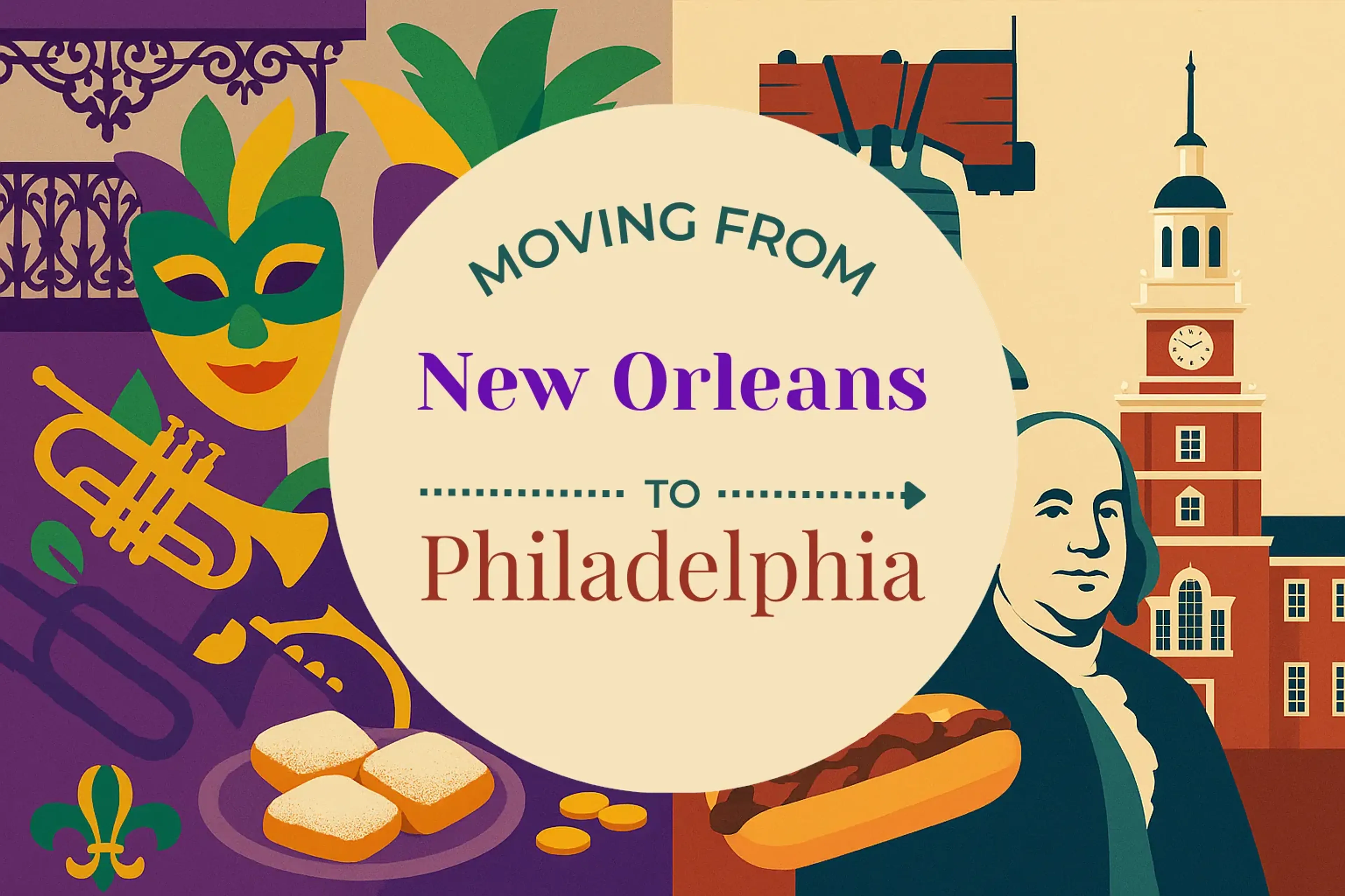 Side-by-side comparison of New Orleans to Philadelphia moving companies