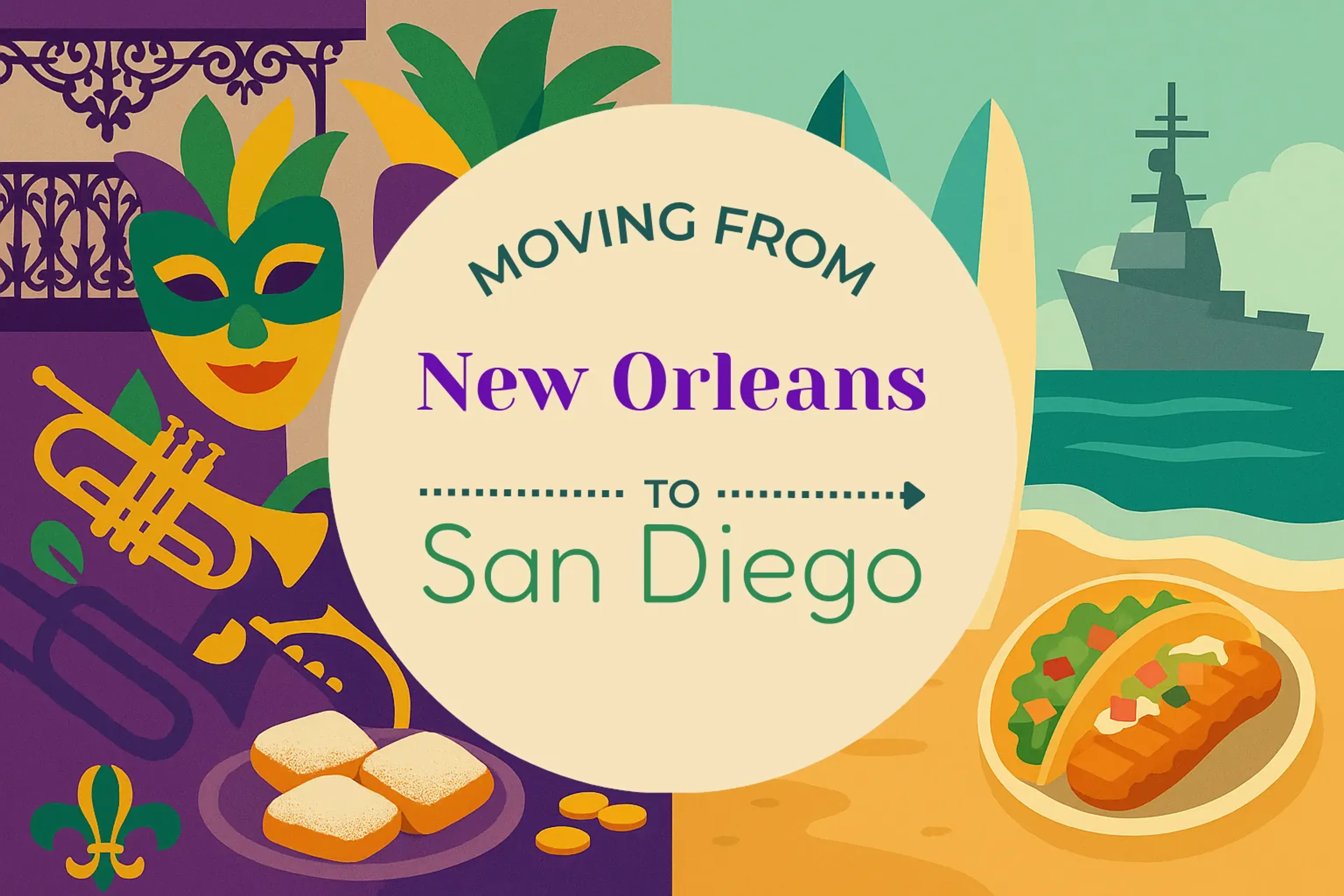 Side-by-side comparison of New Orleans to San Diego moving companies