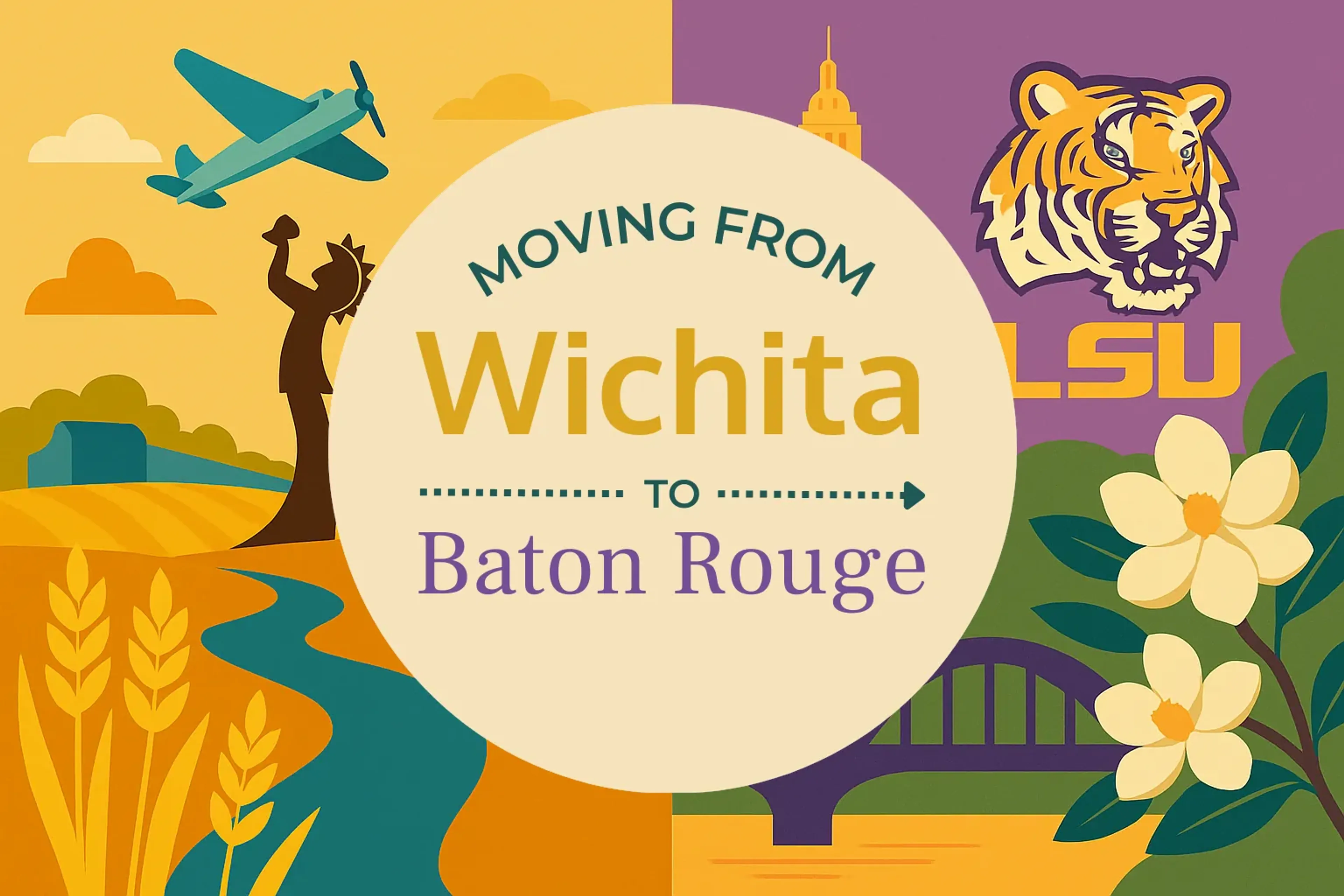 Side-by-side comparison of Wichita to Baton Rouge moving companies