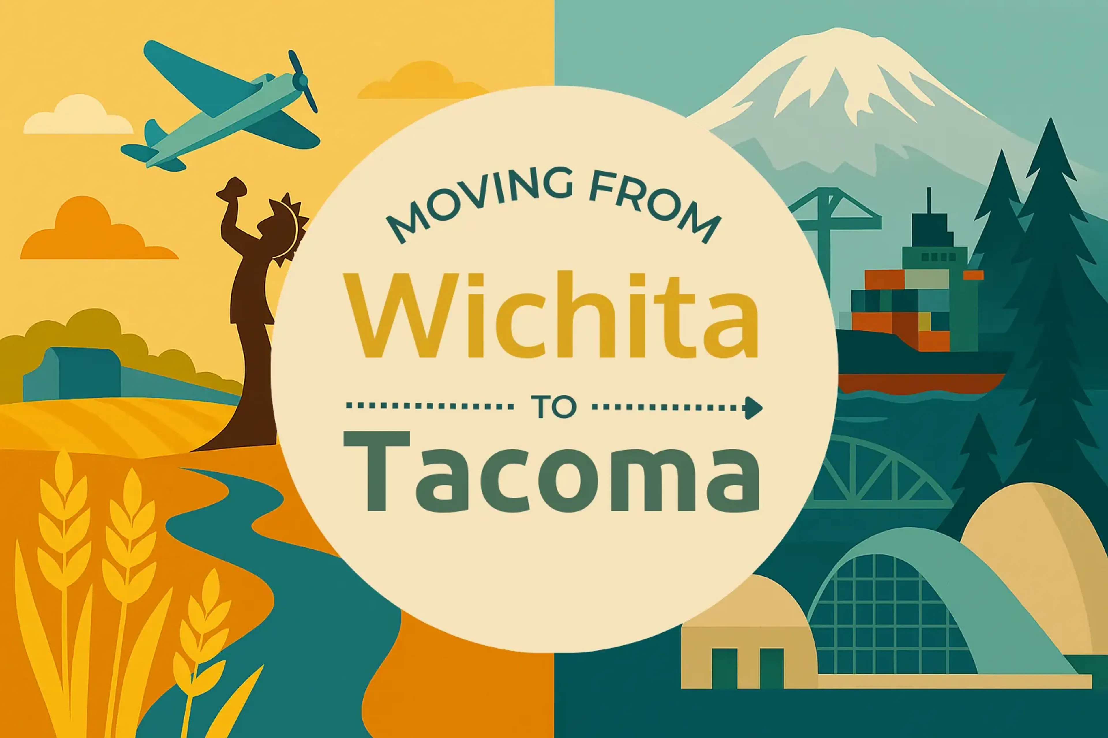 Side-by-side comparison of Wichita to Tacoma moving companies