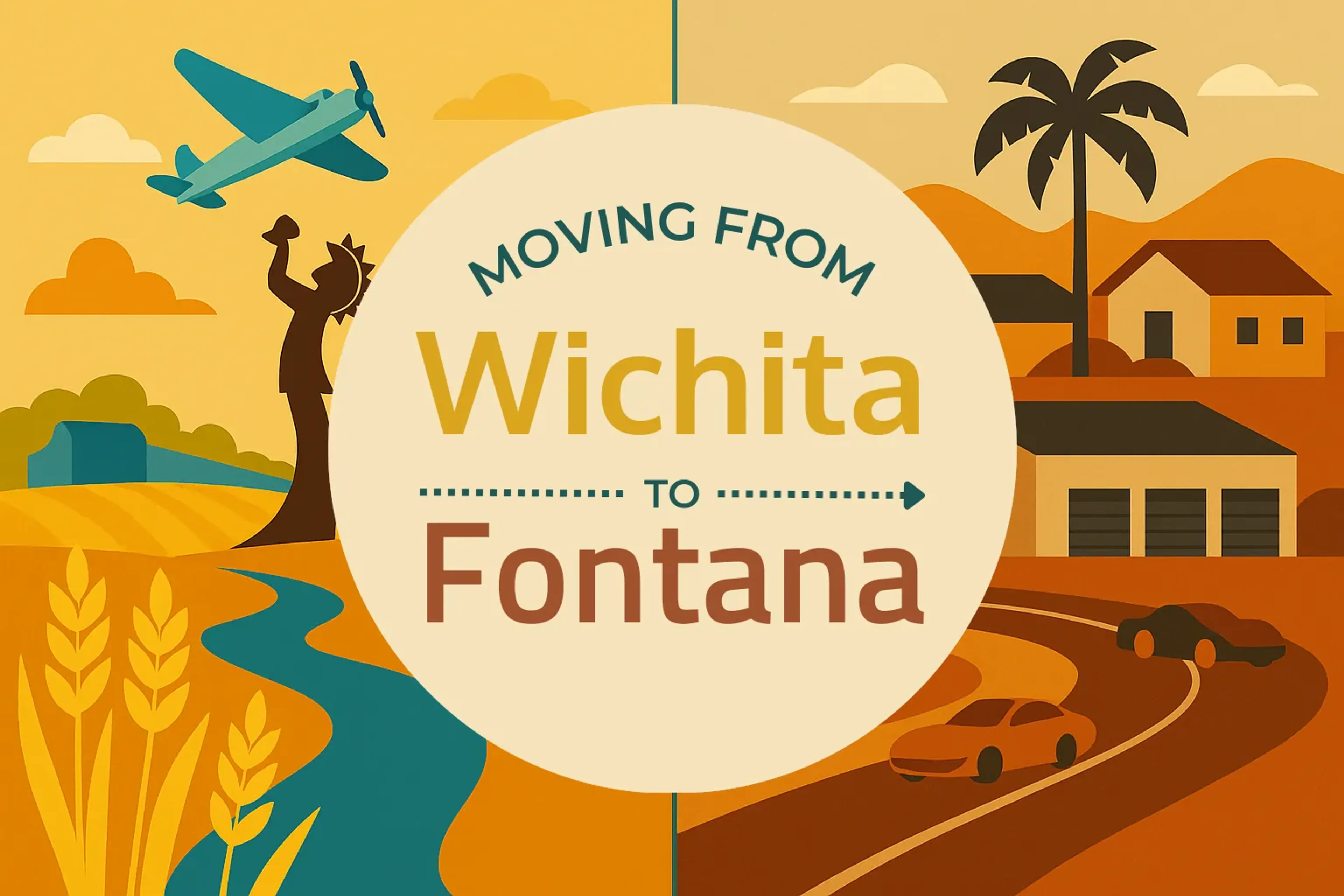 Side-by-side comparison of Wichita to Fontana moving companies