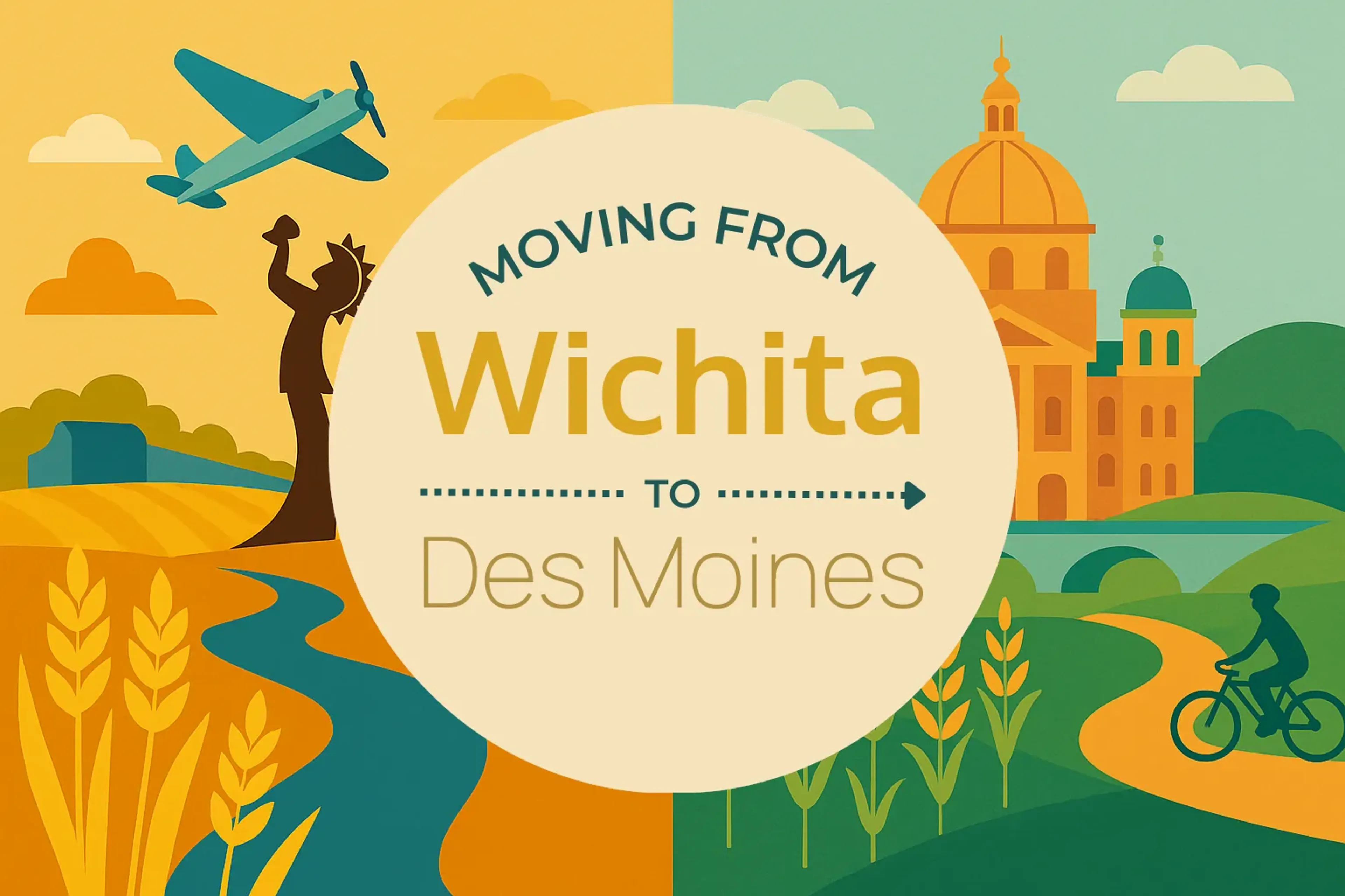 Side-by-side comparison of Wichita to Des Moines moving companies