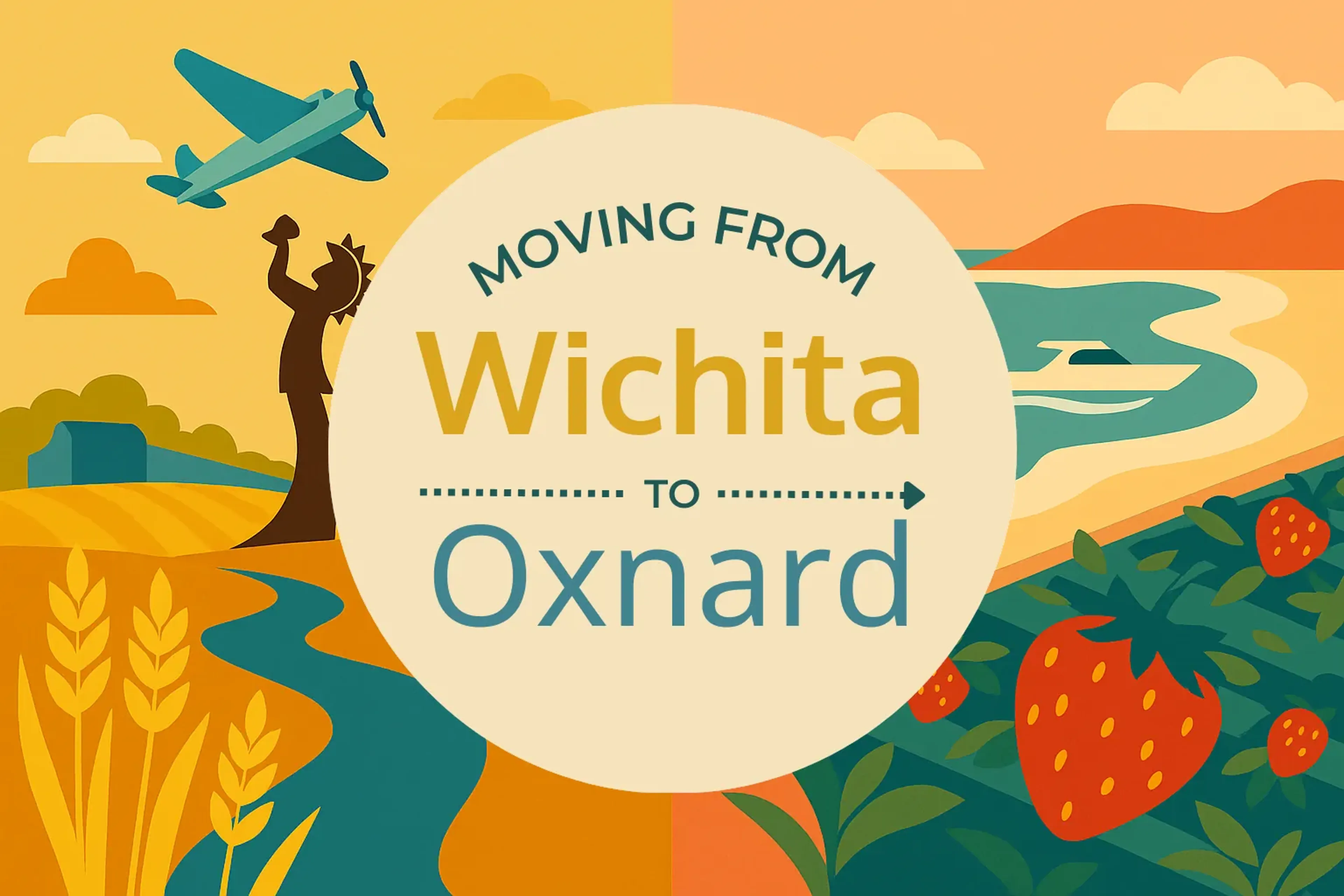 Side-by-side comparison of Wichita to Oxnard moving companies