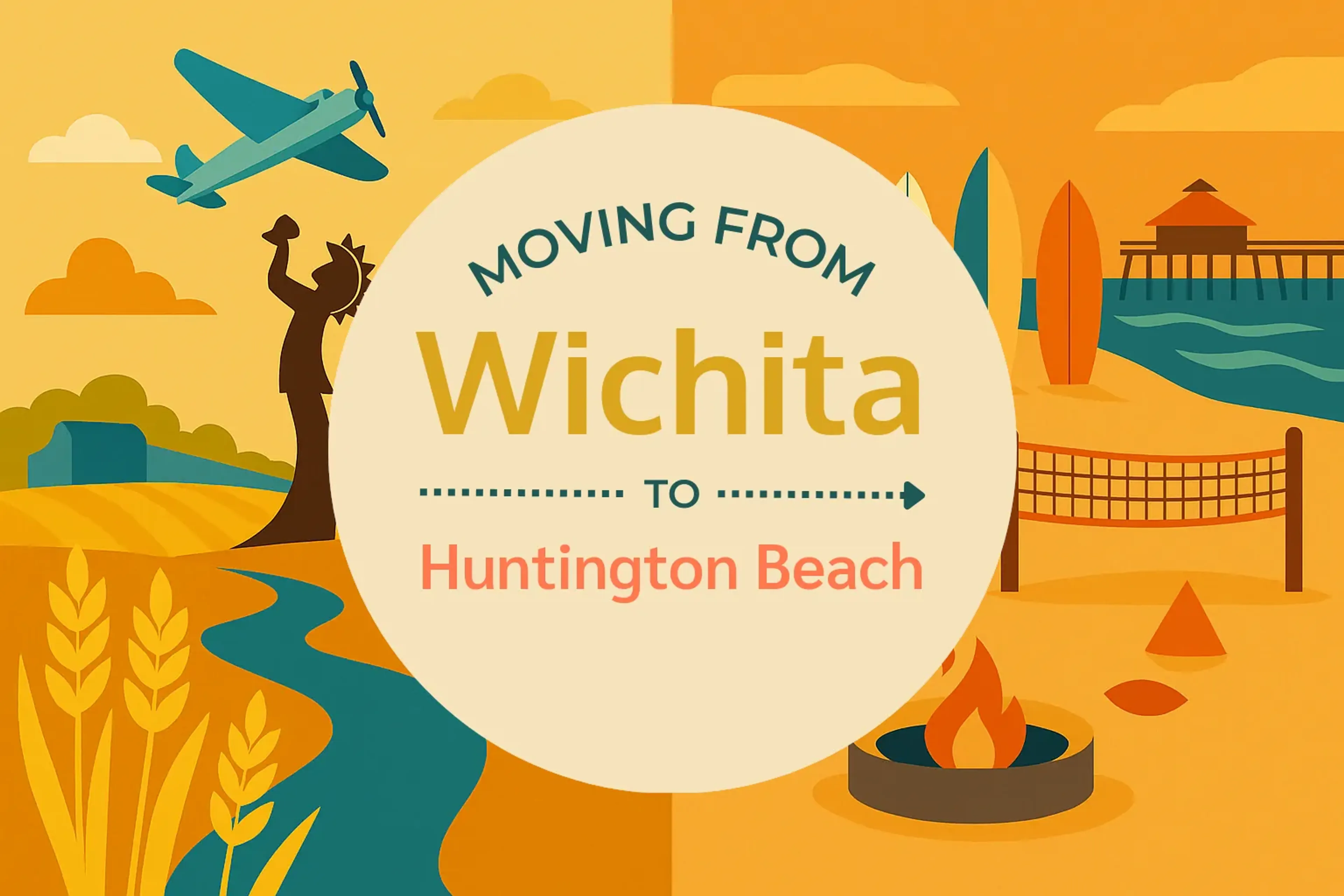 Side-by-side comparison of Wichita to Huntington Beach moving companies