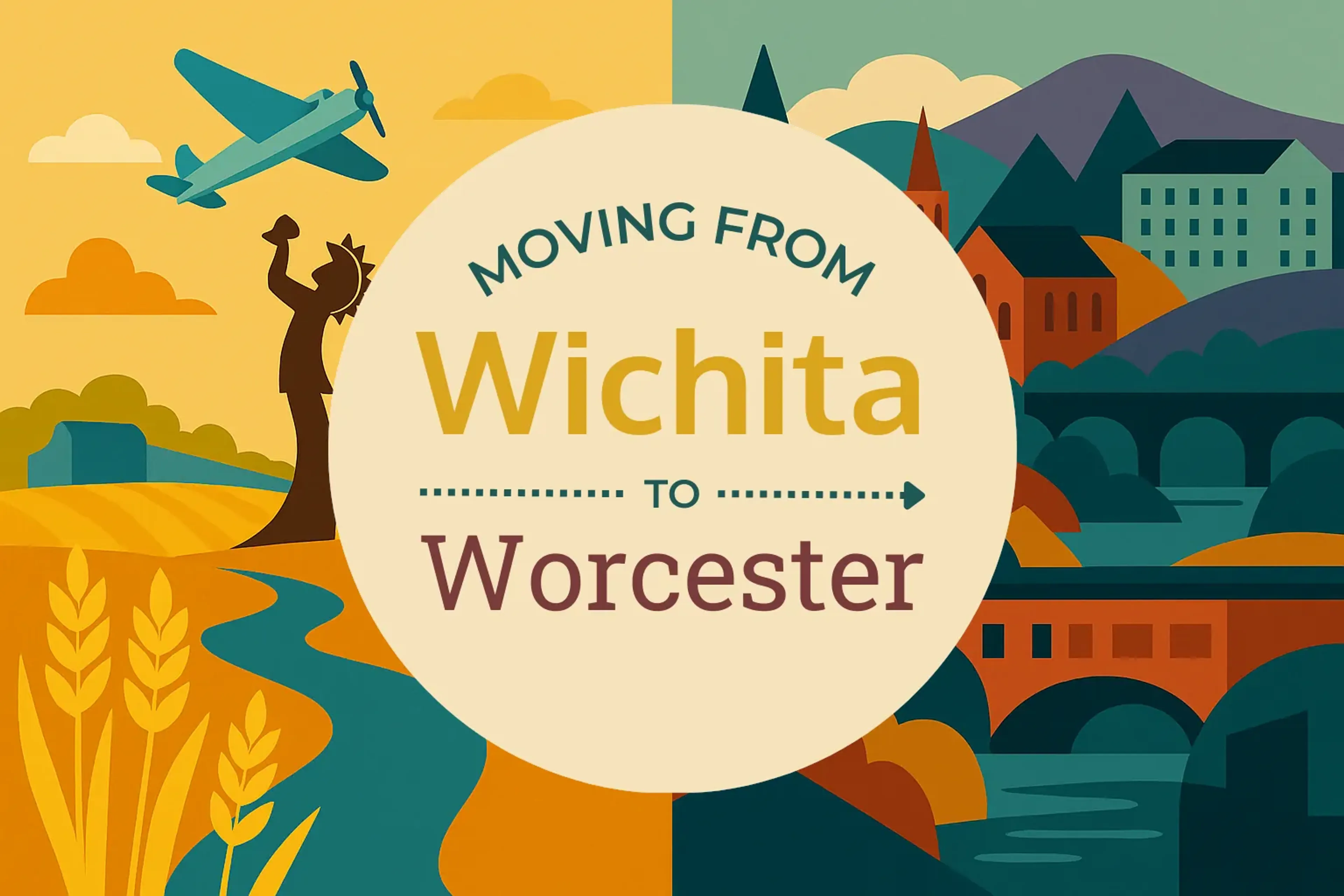 Side-by-side comparison of Wichita to Worcester moving companies