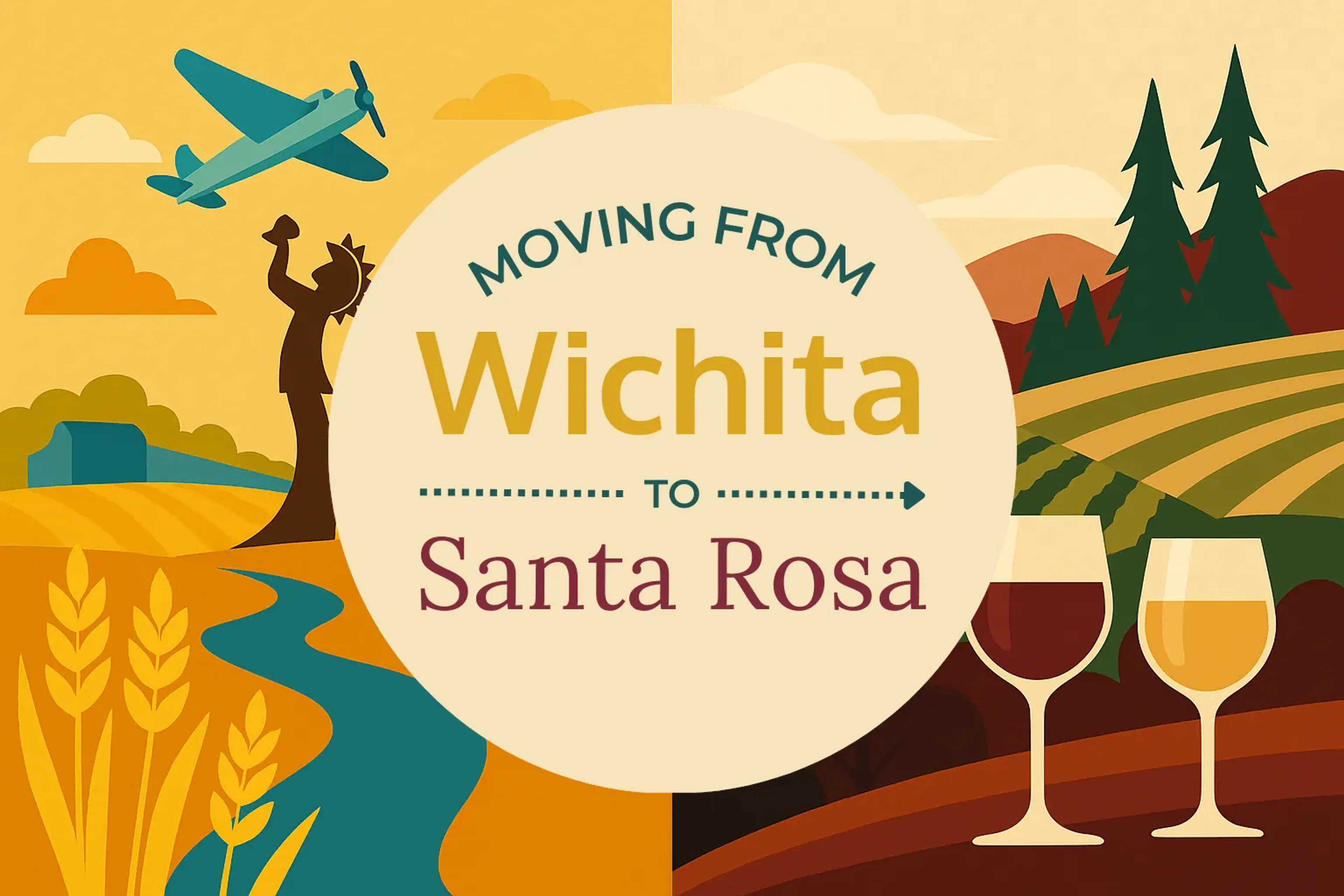 Side-by-side comparison of Wichita to Santa Rosa moving companies