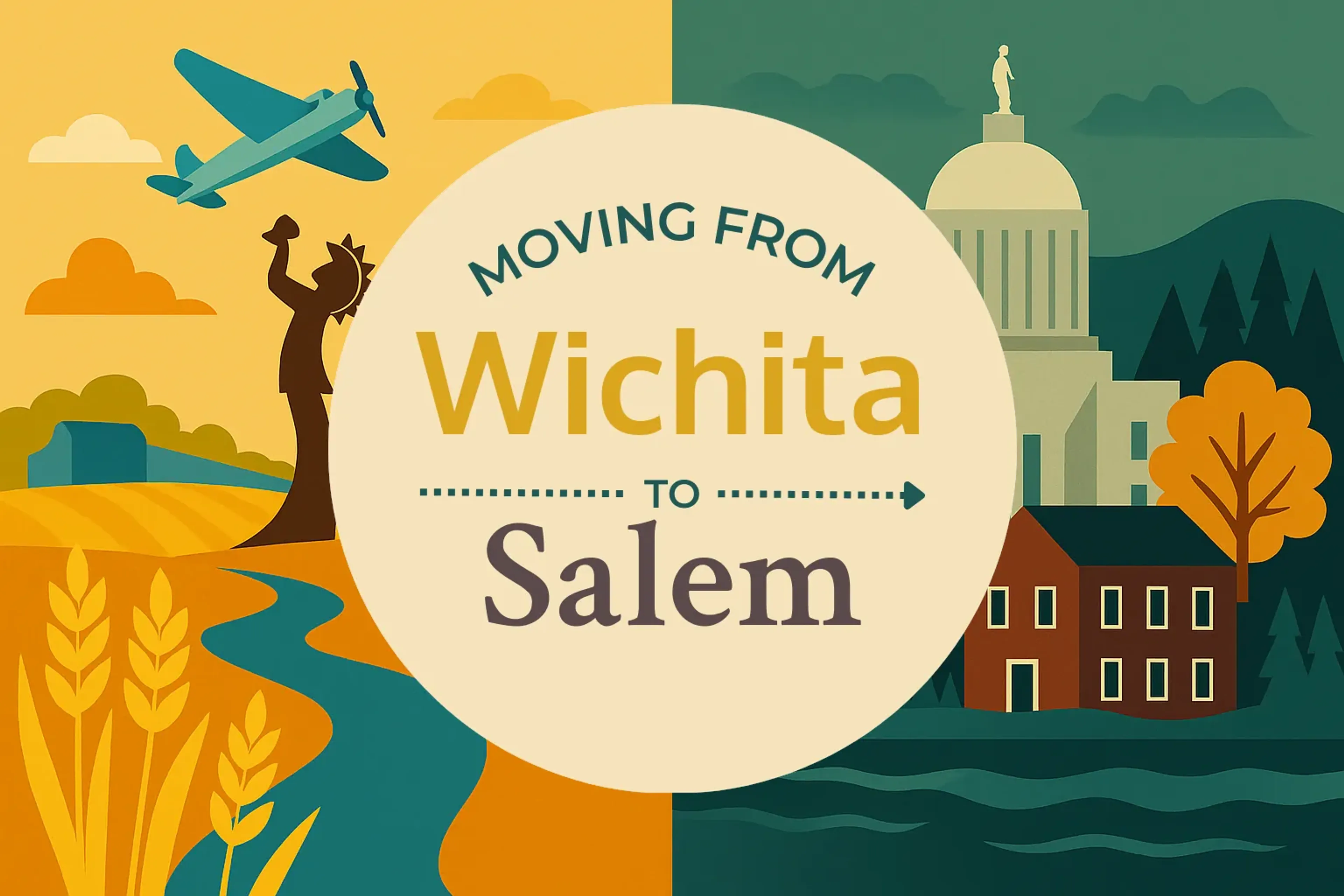 Side-by-side comparison of Wichita to Salem moving companies