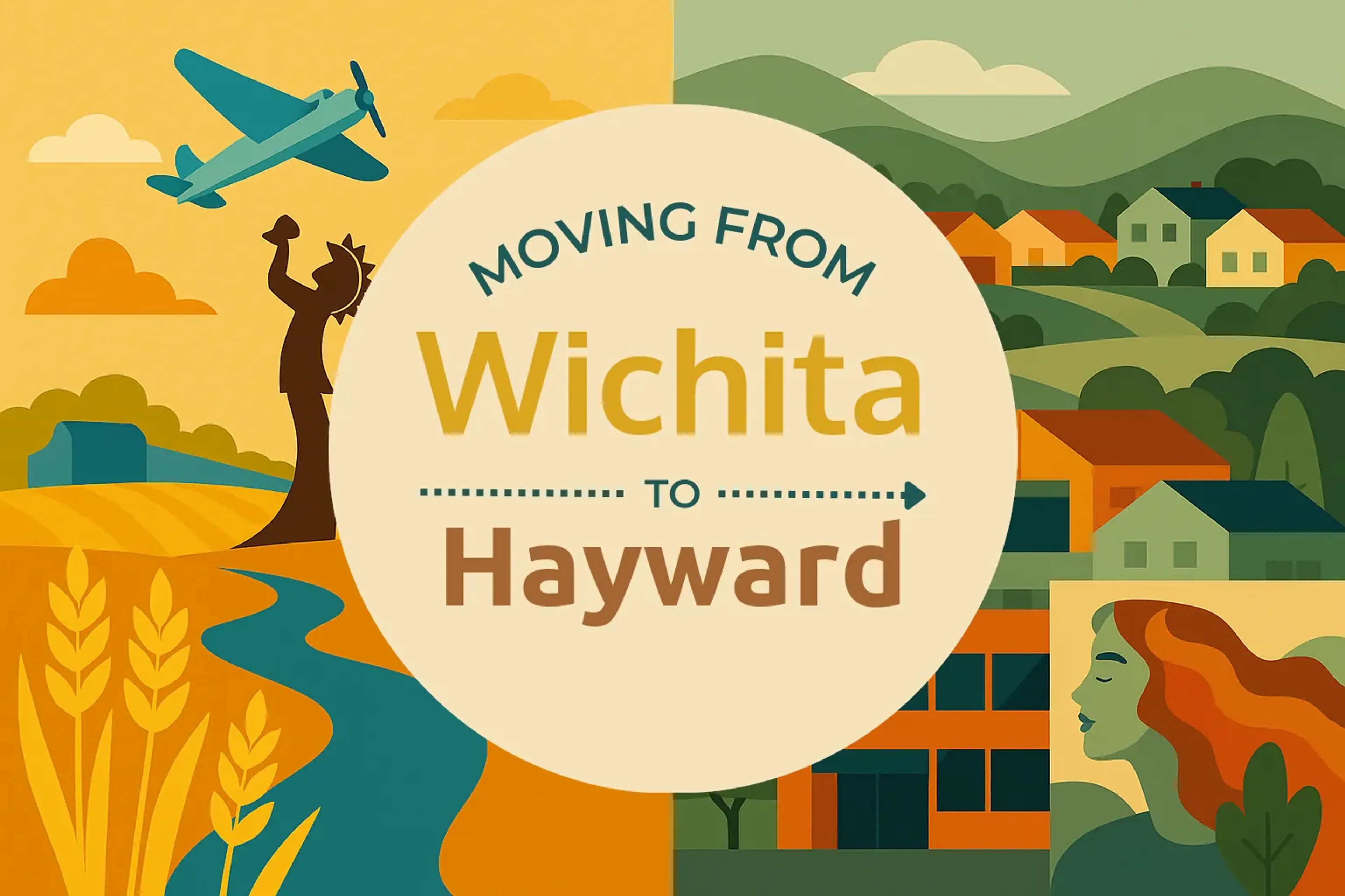 Side-by-side comparison of Wichita to Hayward moving companies