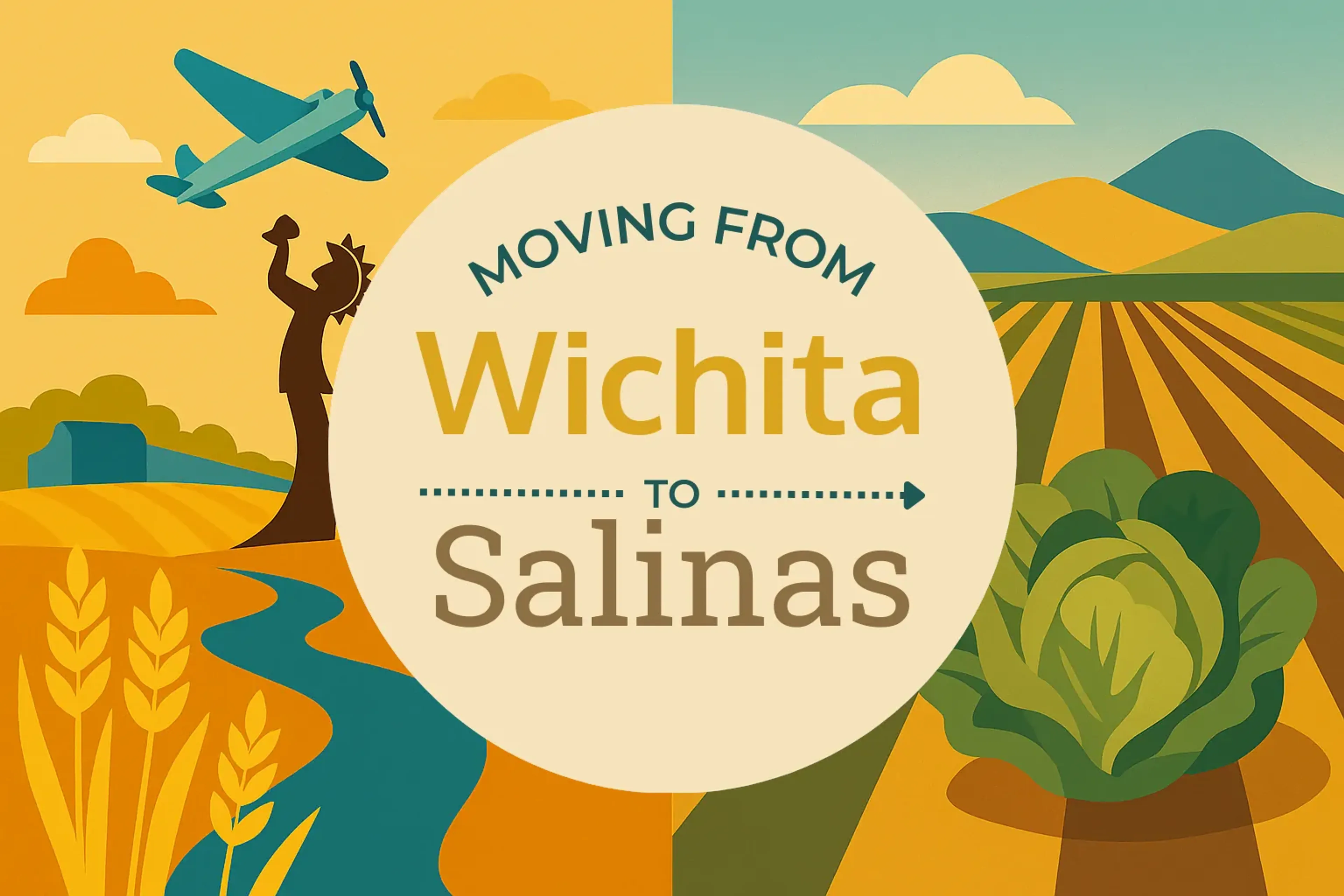Side-by-side comparison of Wichita to Salinas moving companies