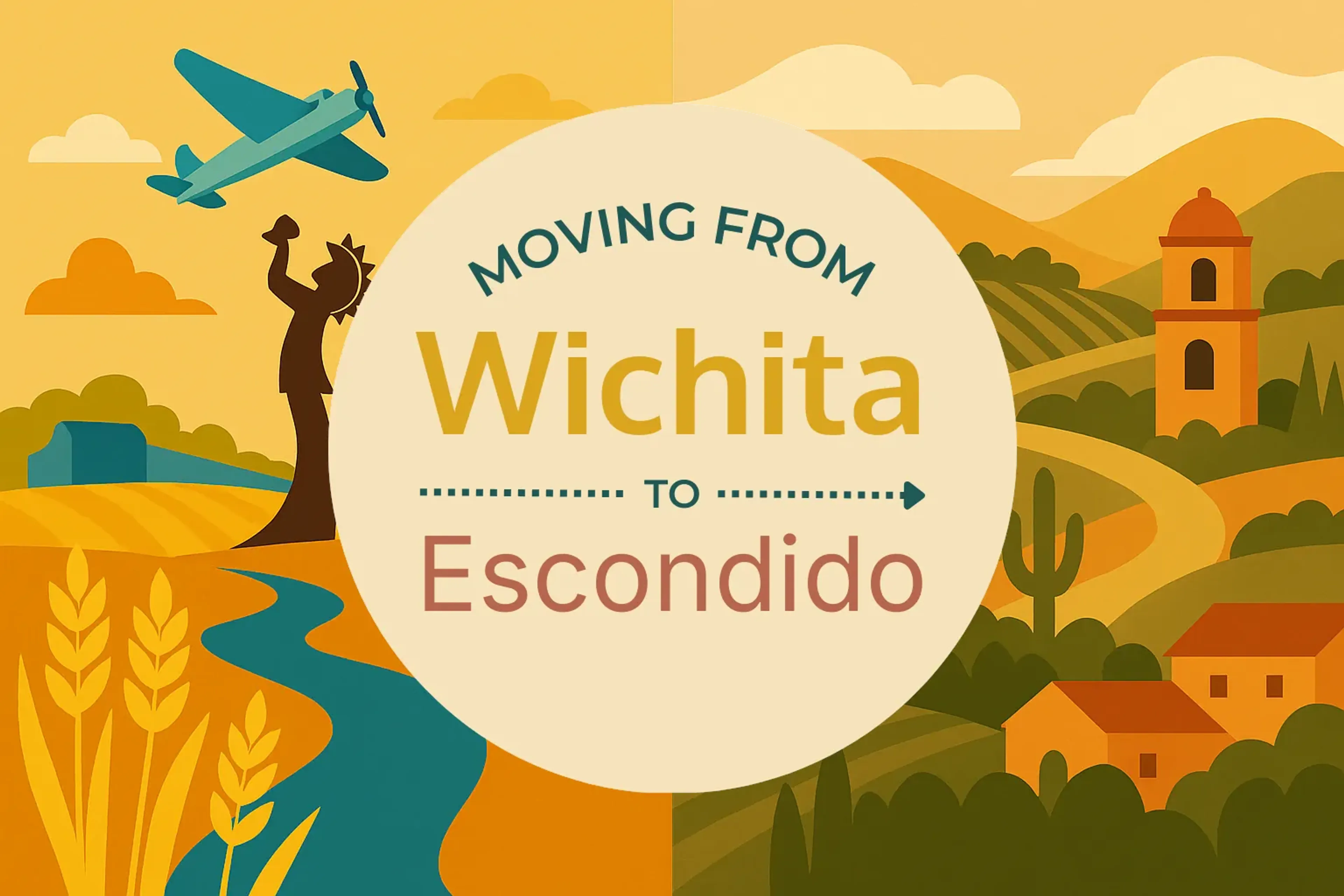 Side-by-side comparison of Wichita to Escondido moving companies