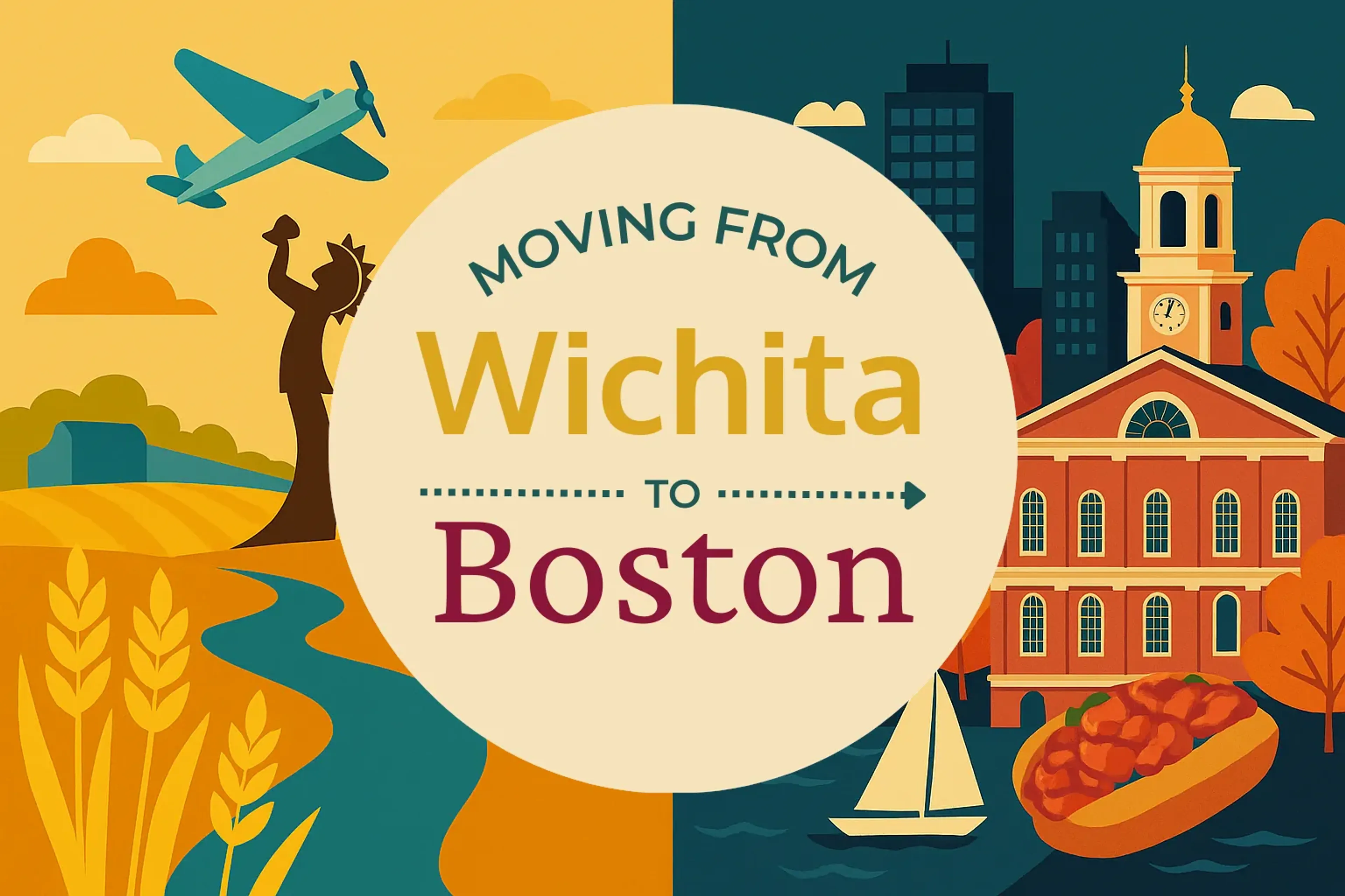 Side-by-side comparison of Wichita to Boston moving companies