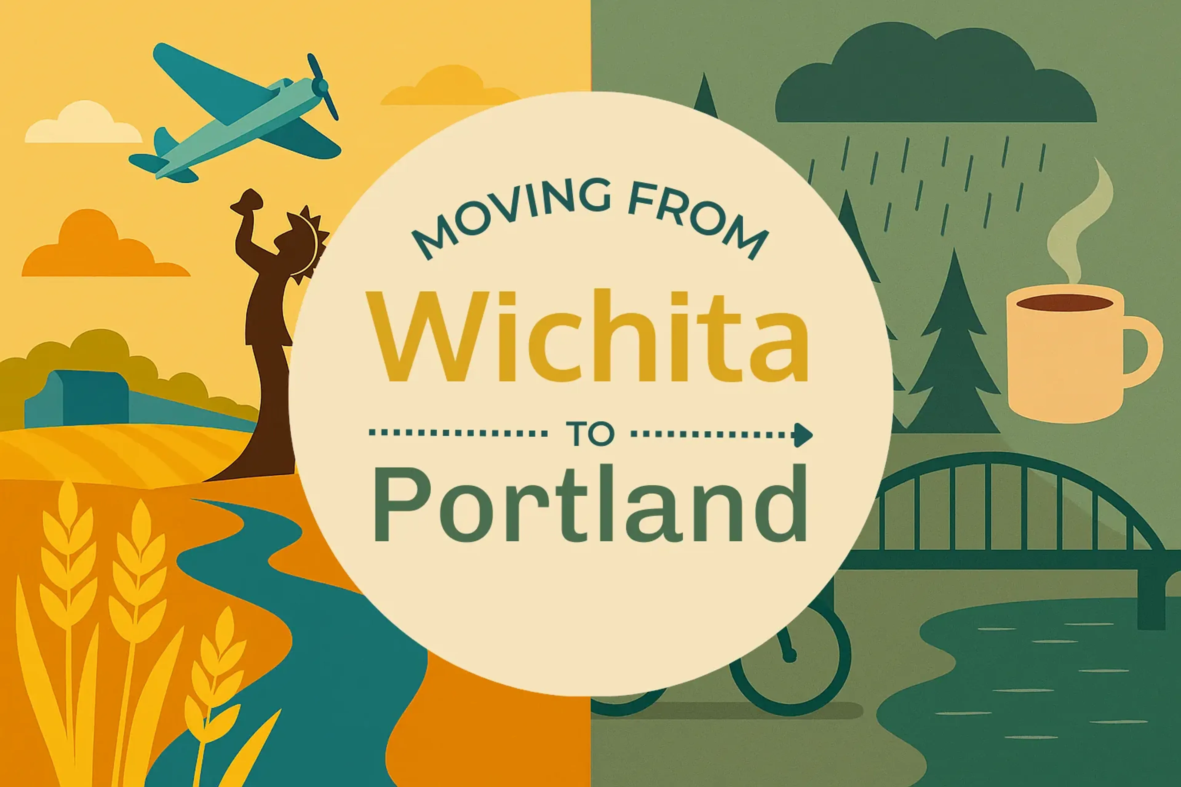 Side-by-side comparison of Wichita to Portland moving companies