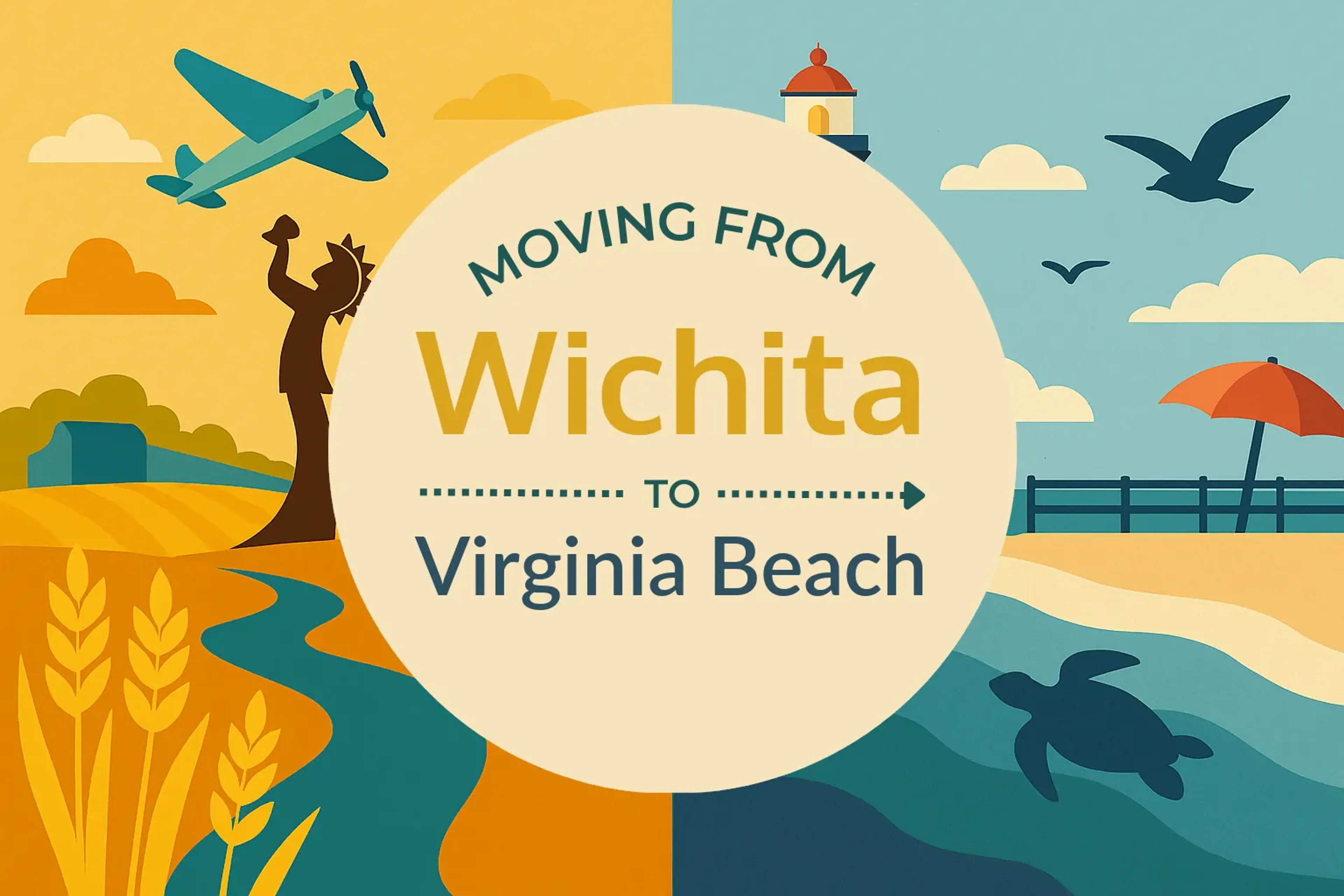Side-by-side comparison of Wichita to Virginia Beach moving companies