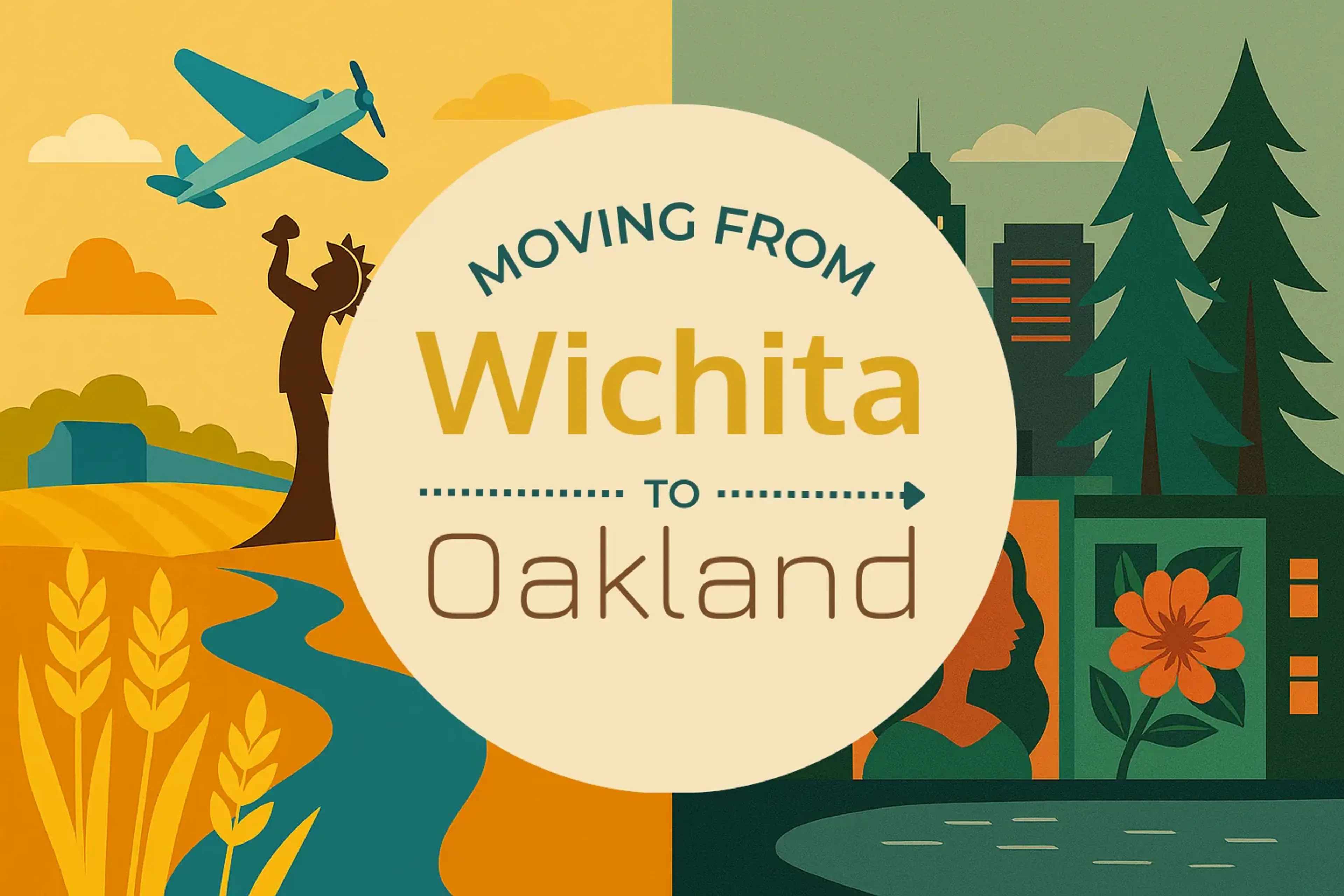 Side-by-side comparison of Wichita to Oakland moving companies