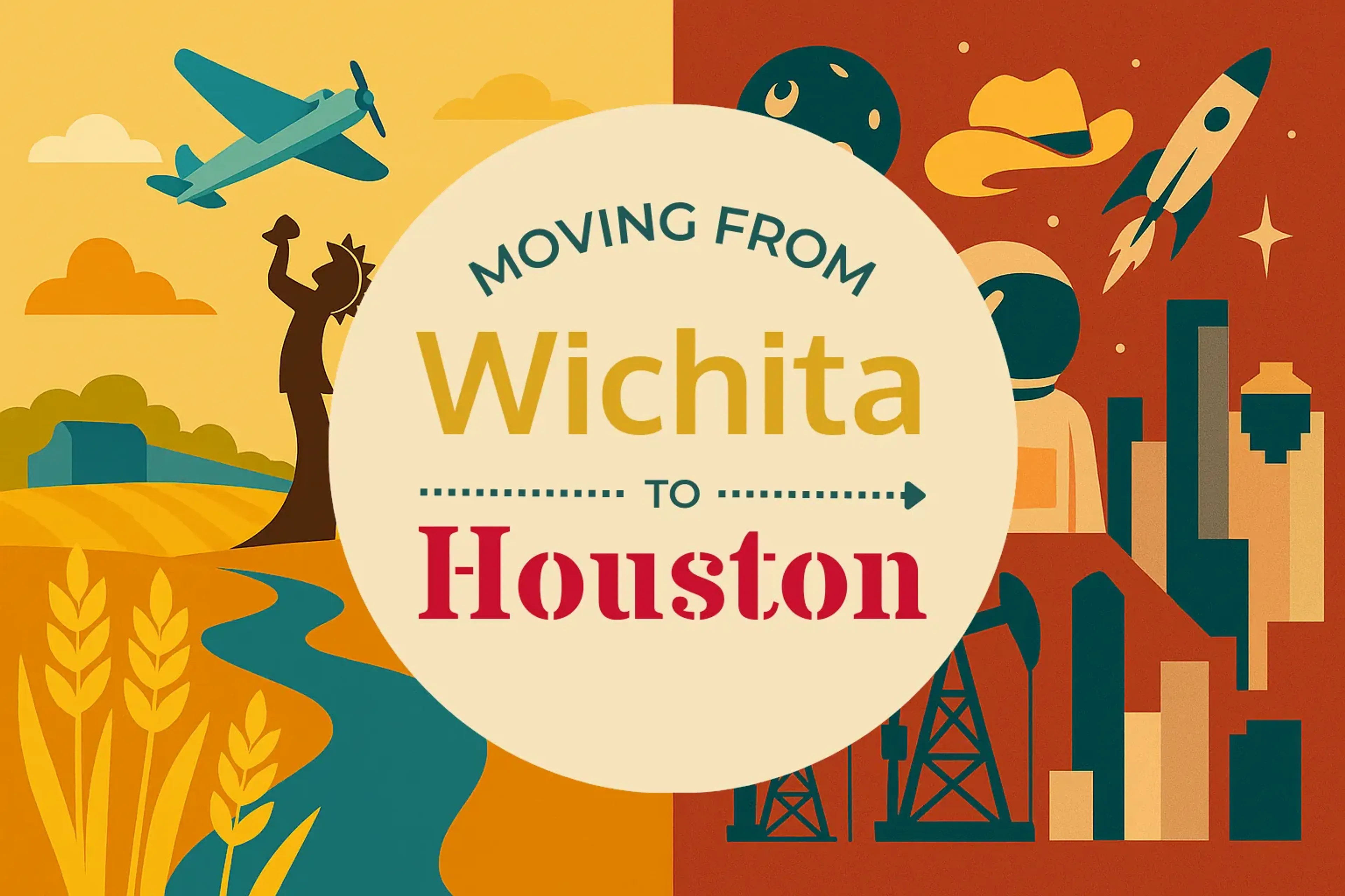 Side-by-side comparison of Wichita to Houston moving companies