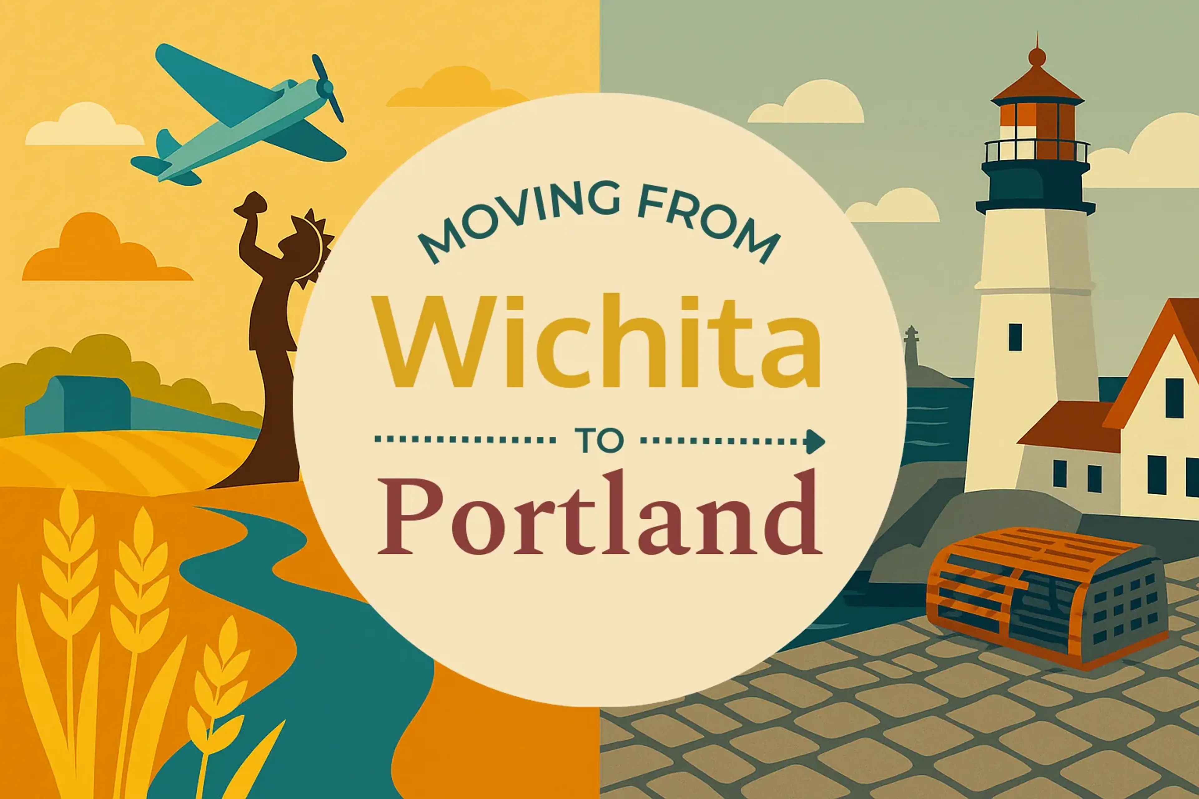 Side-by-side comparison of Wichita to Portland moving companies