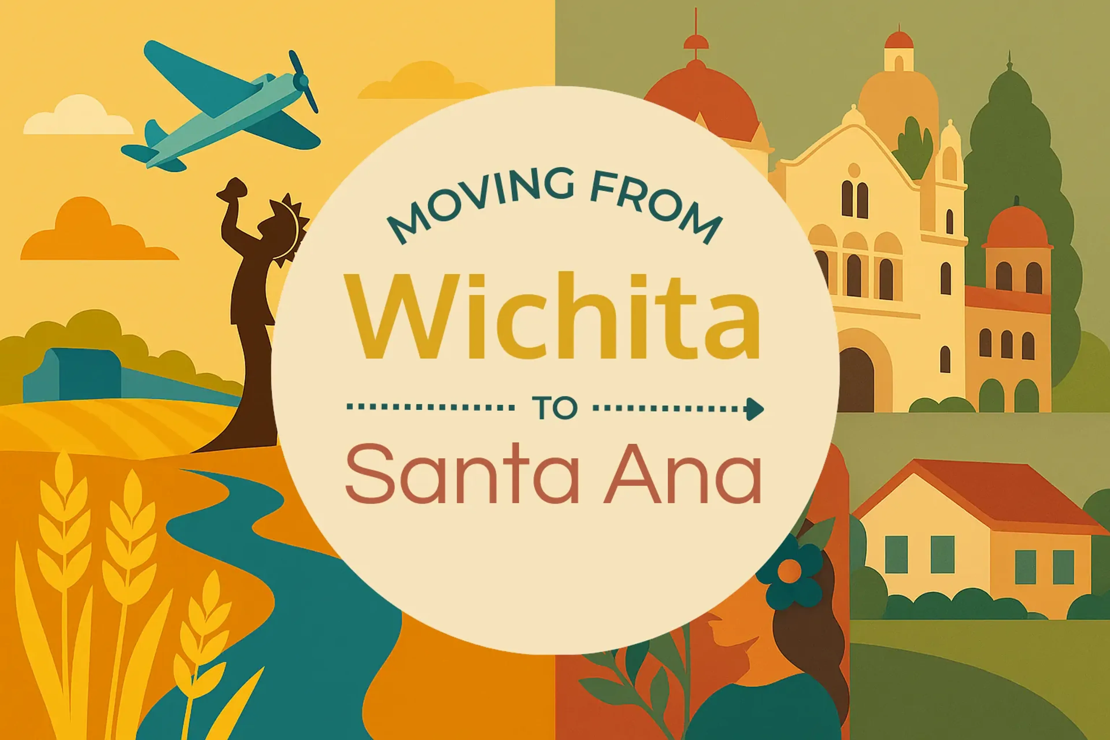 Side-by-side comparison of Wichita to Santa Ana moving companies