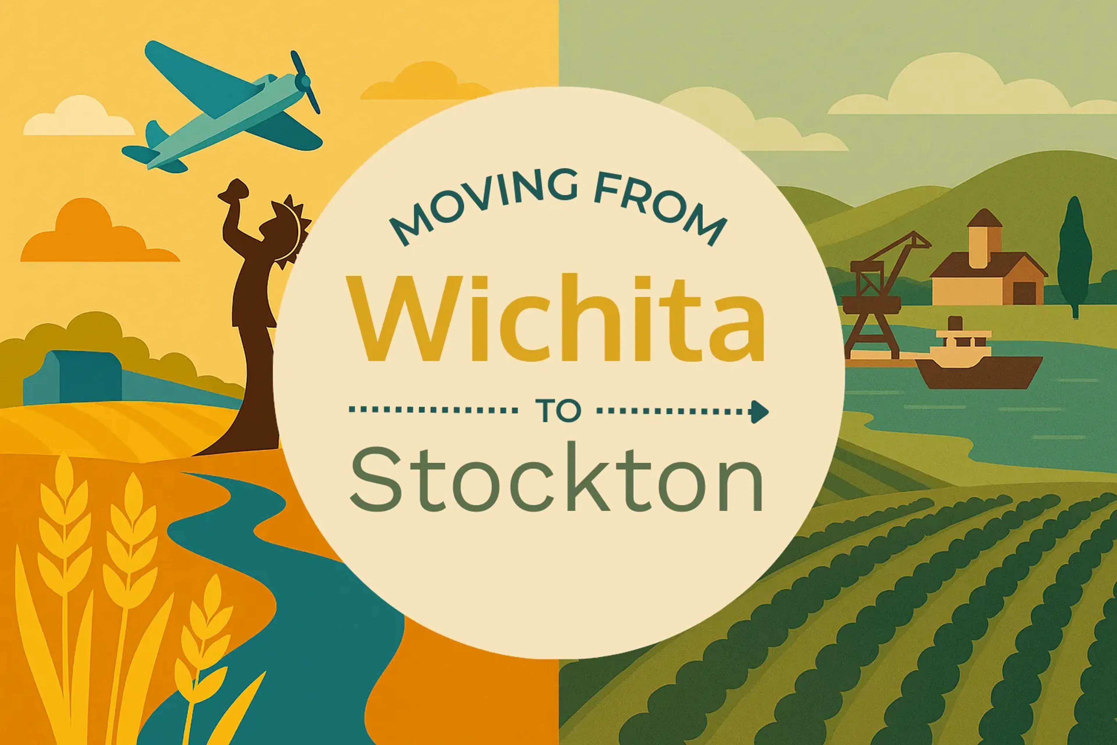 Side-by-side comparison of Wichita to Stockton moving companies