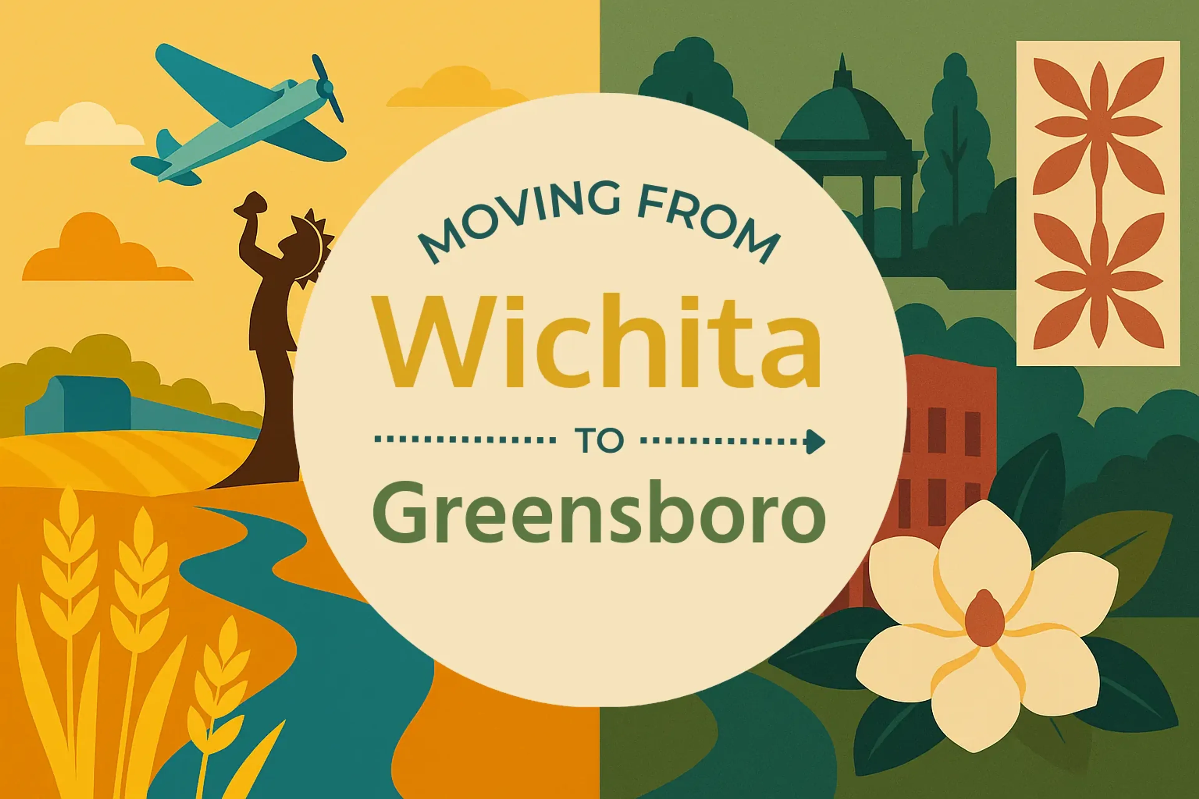 Side-by-side comparison of Wichita to Greensboro moving companies