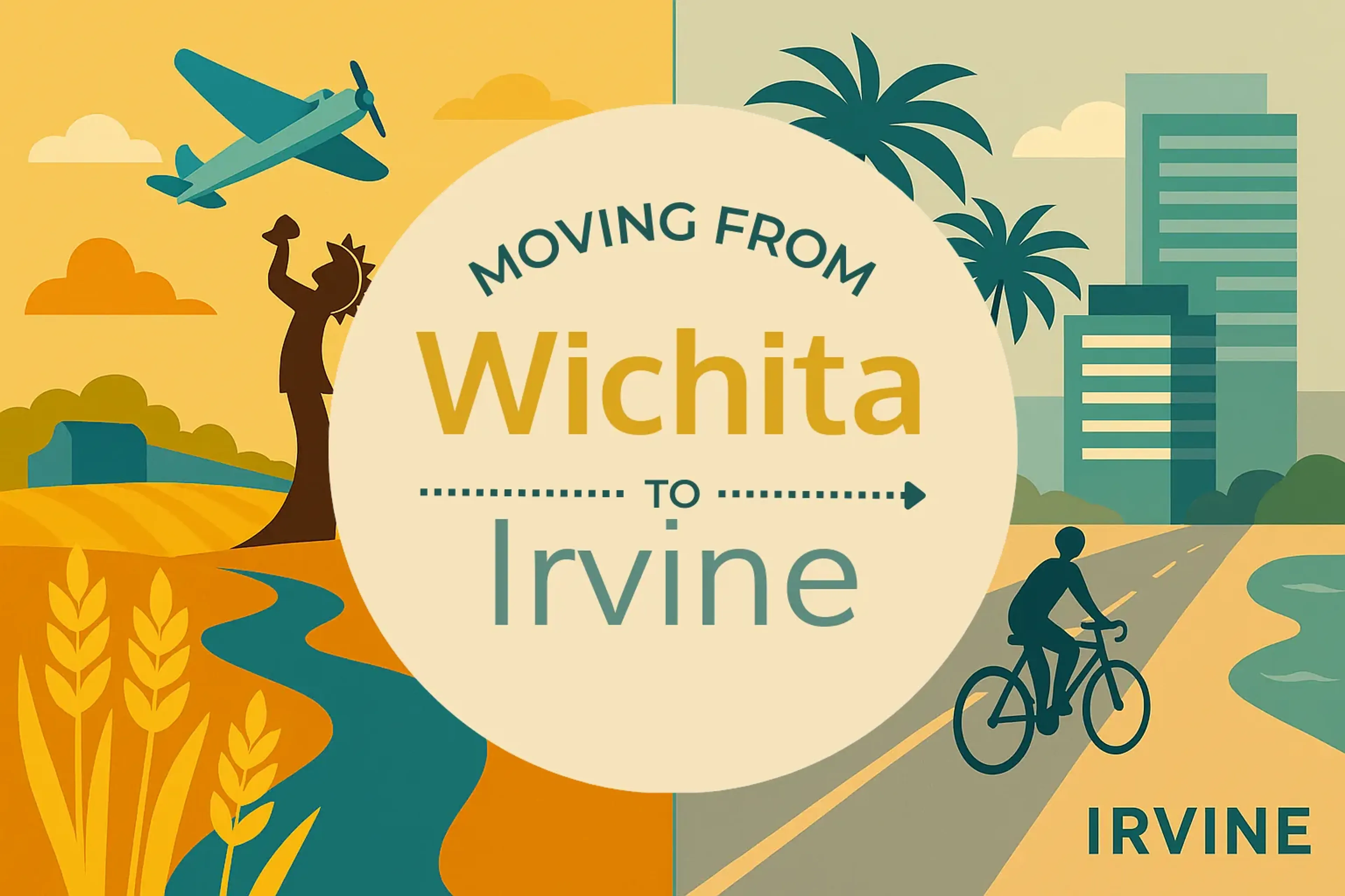 Side-by-side comparison of Wichita to Irvine moving companies