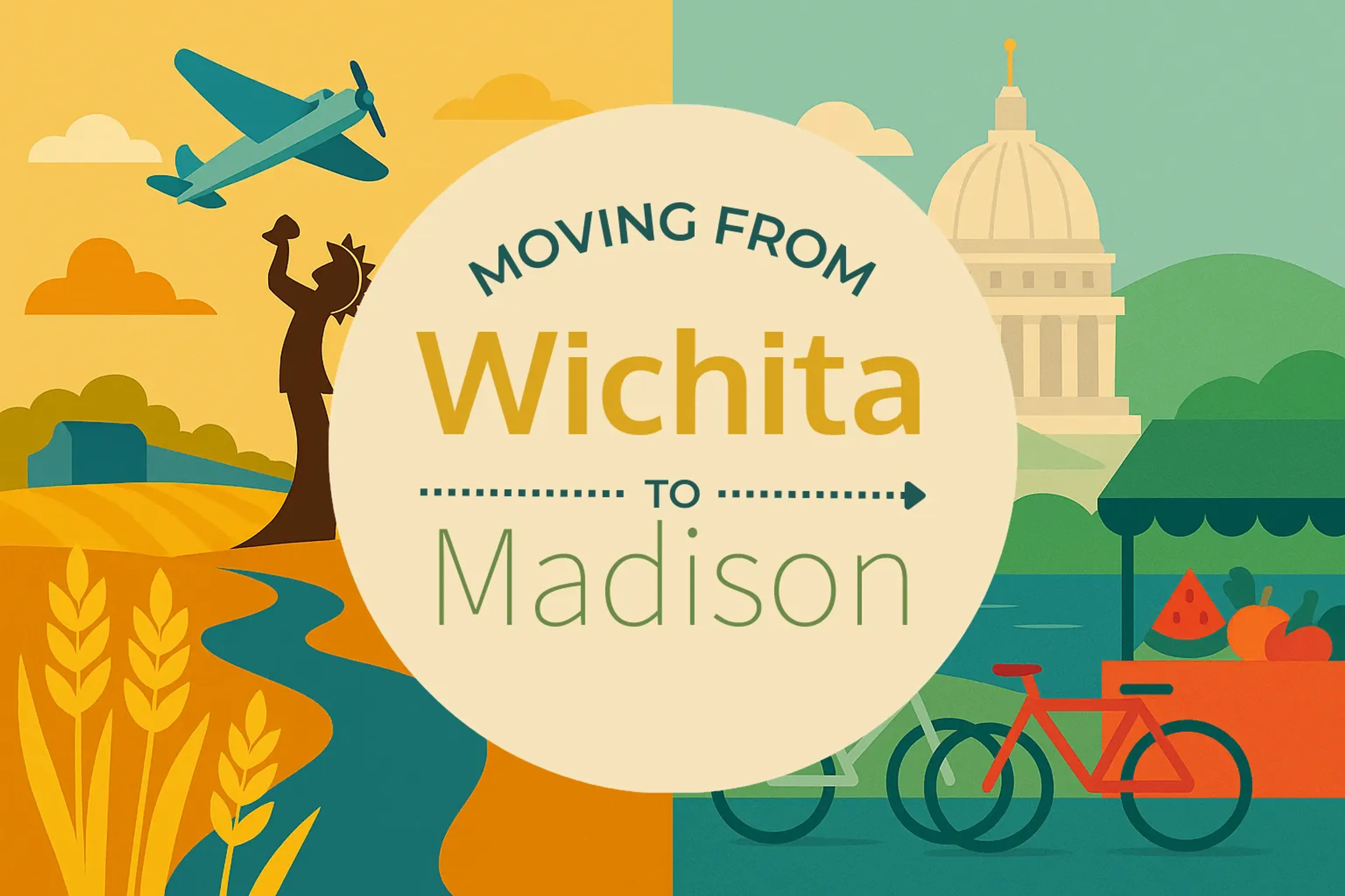 Side-by-side comparison of Wichita to Madison moving companies