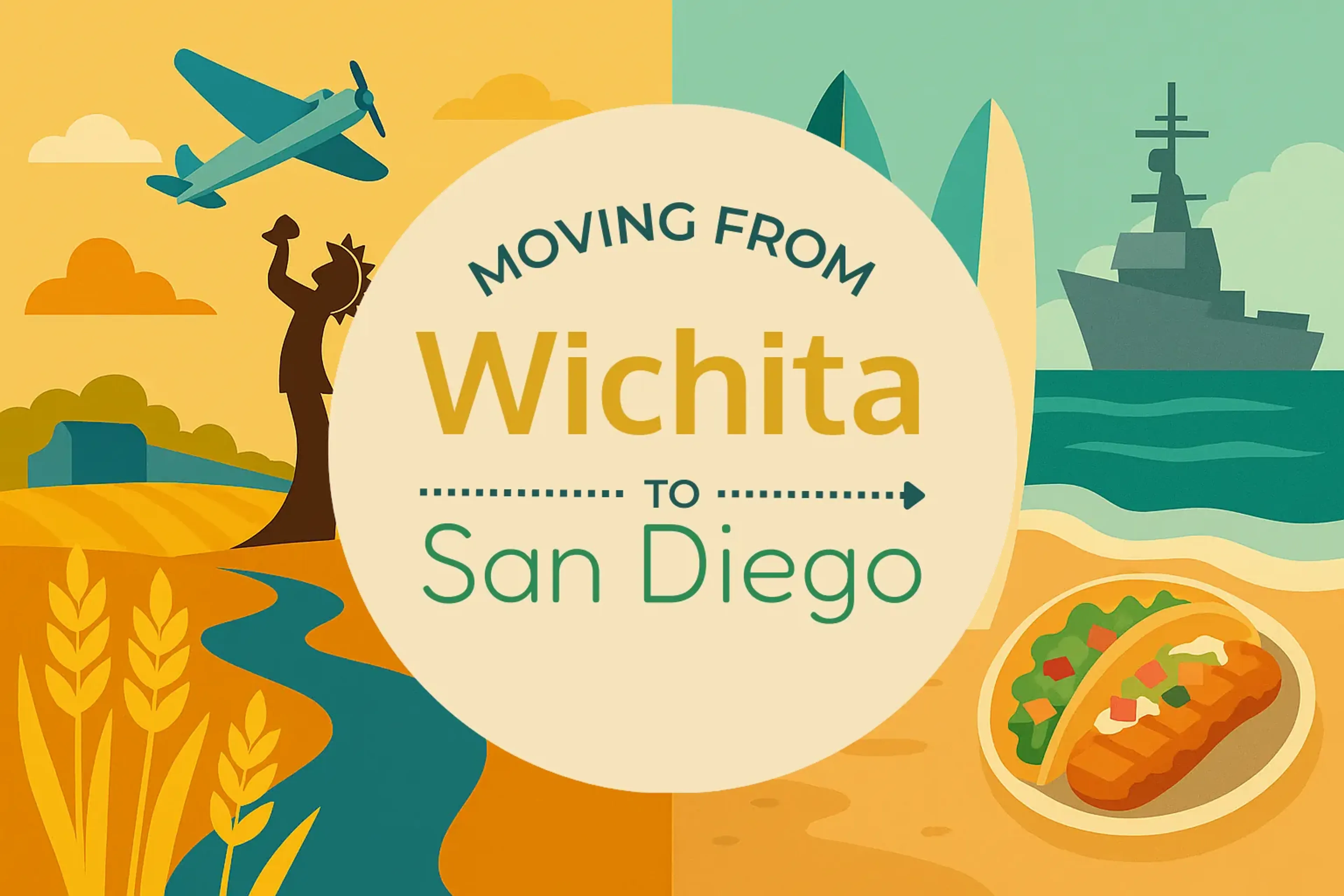 Side-by-side comparison of Wichita to San Diego moving companies