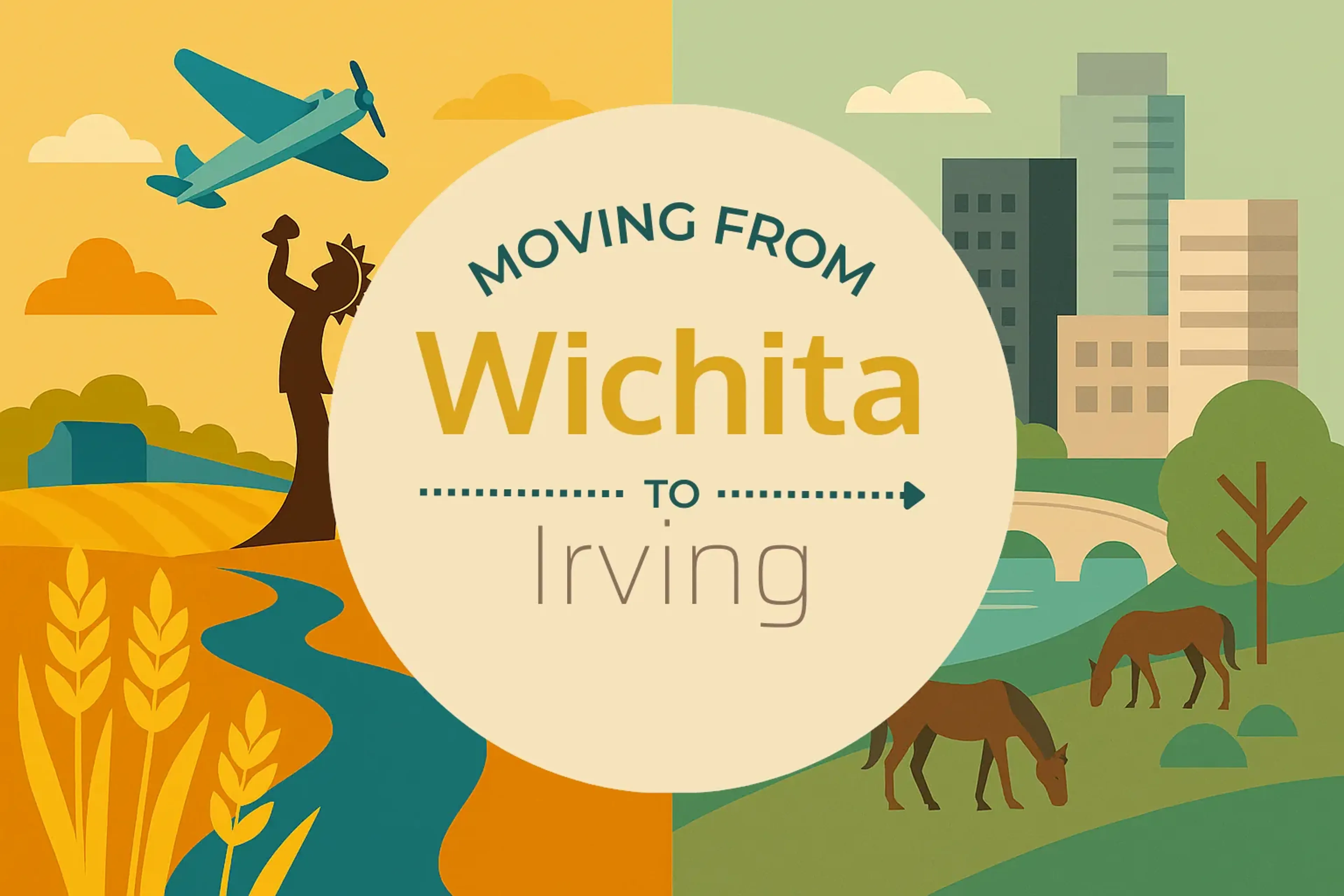 Side-by-side comparison of Wichita to Irving moving companies