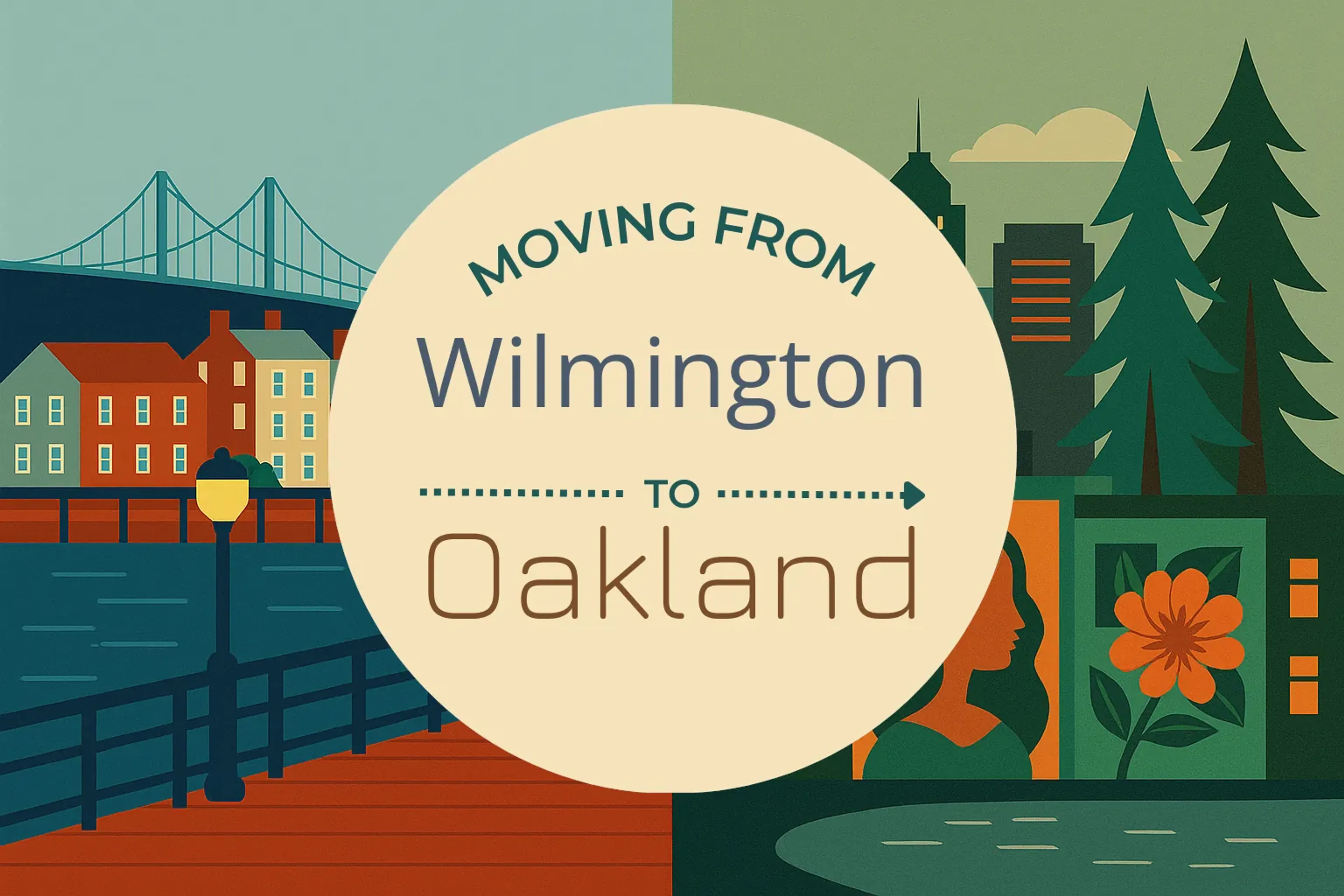 Side-by-side comparison of Wilmington to Oakland moving companies