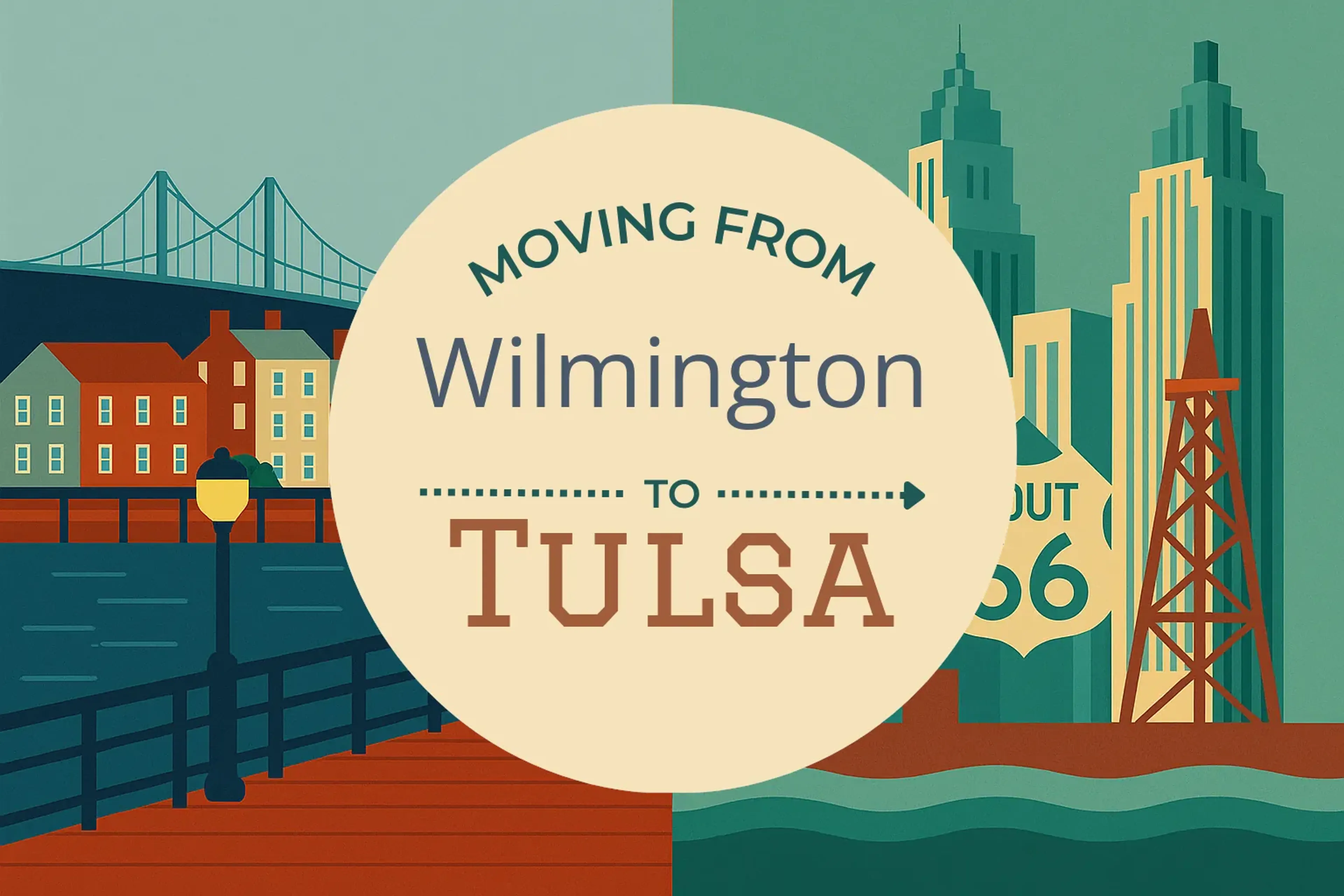 Side-by-side comparison of Wilmington to Tulsa moving companies