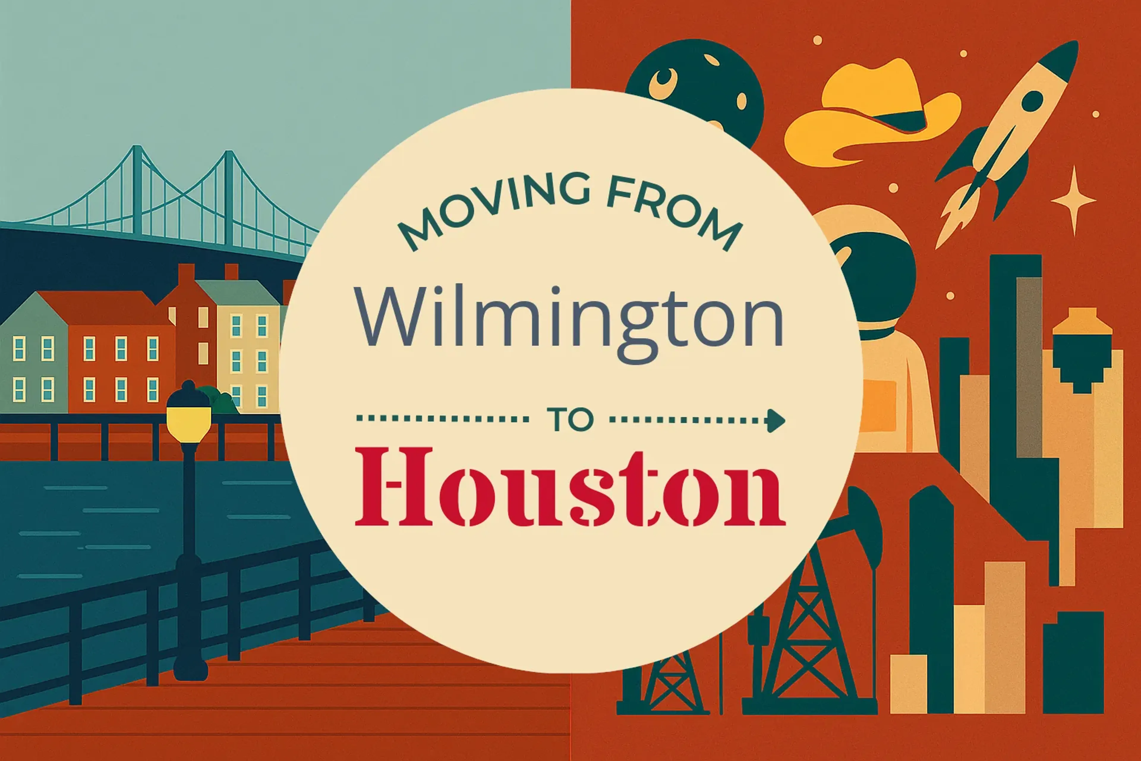 Side-by-side comparison of Wilmington to Houston moving companies