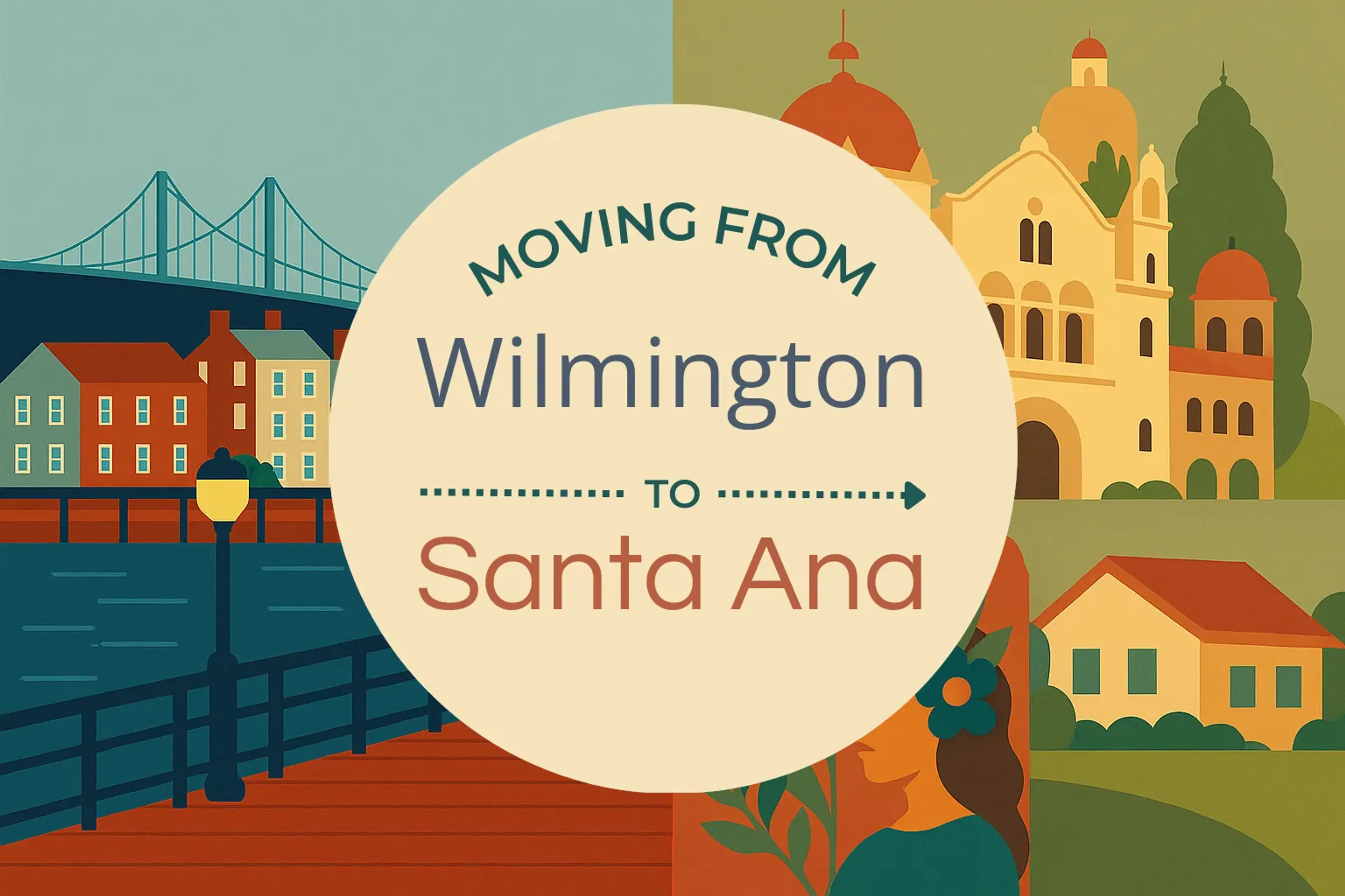 Side-by-side comparison of Wilmington to Santa Ana moving companies