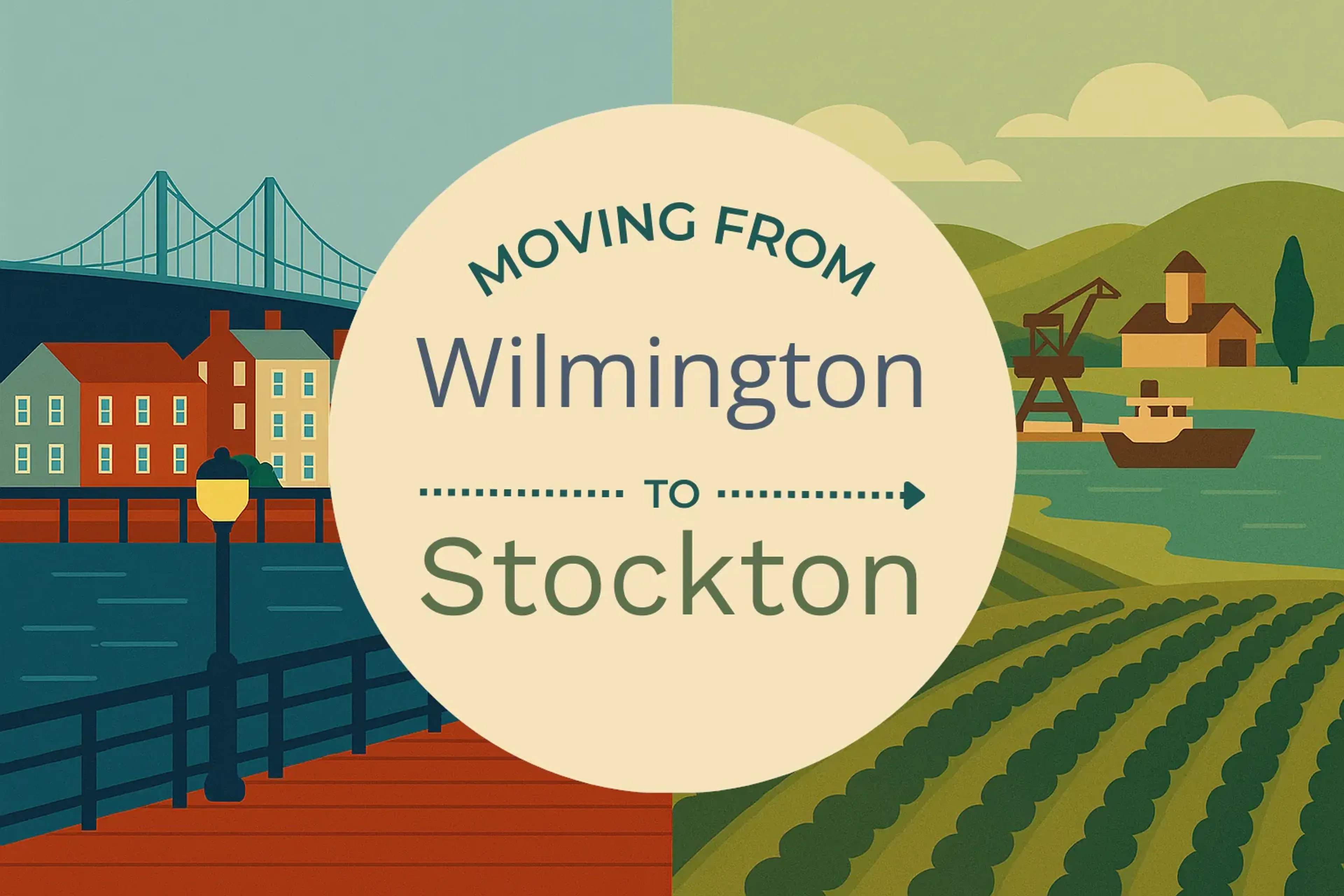 Side-by-side comparison of Wilmington to Stockton moving companies