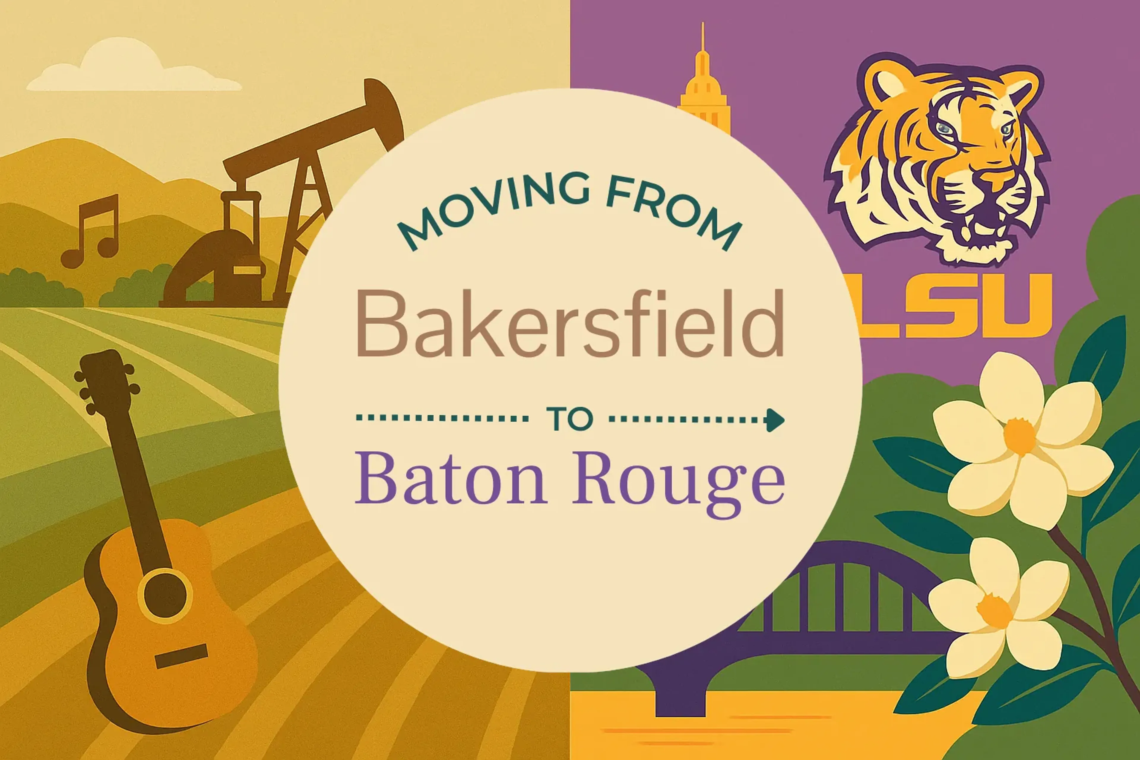Side-by-side comparison of Bakersfield to Baton Rouge moving companies