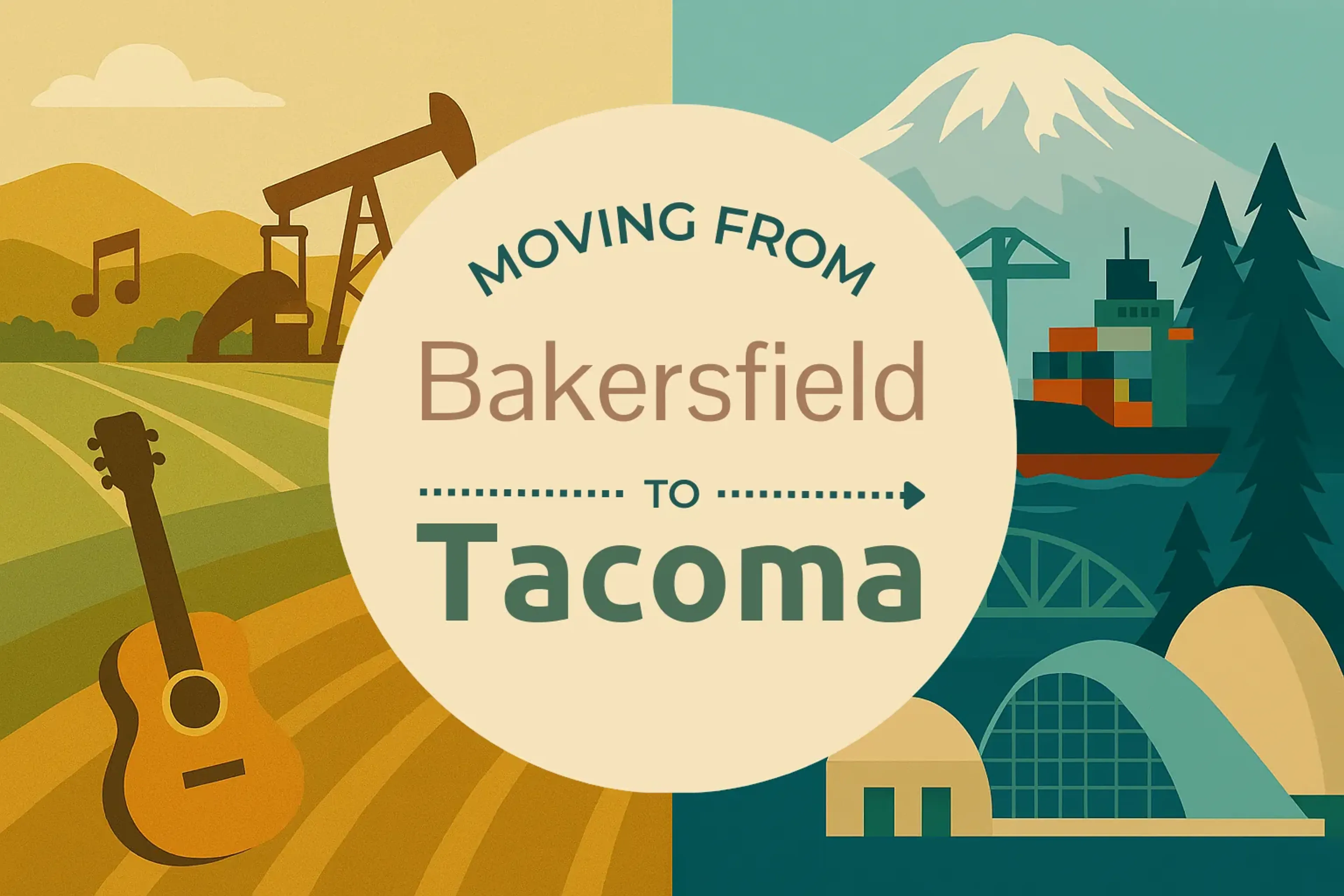Side-by-side comparison of Bakersfield to Tacoma moving companies