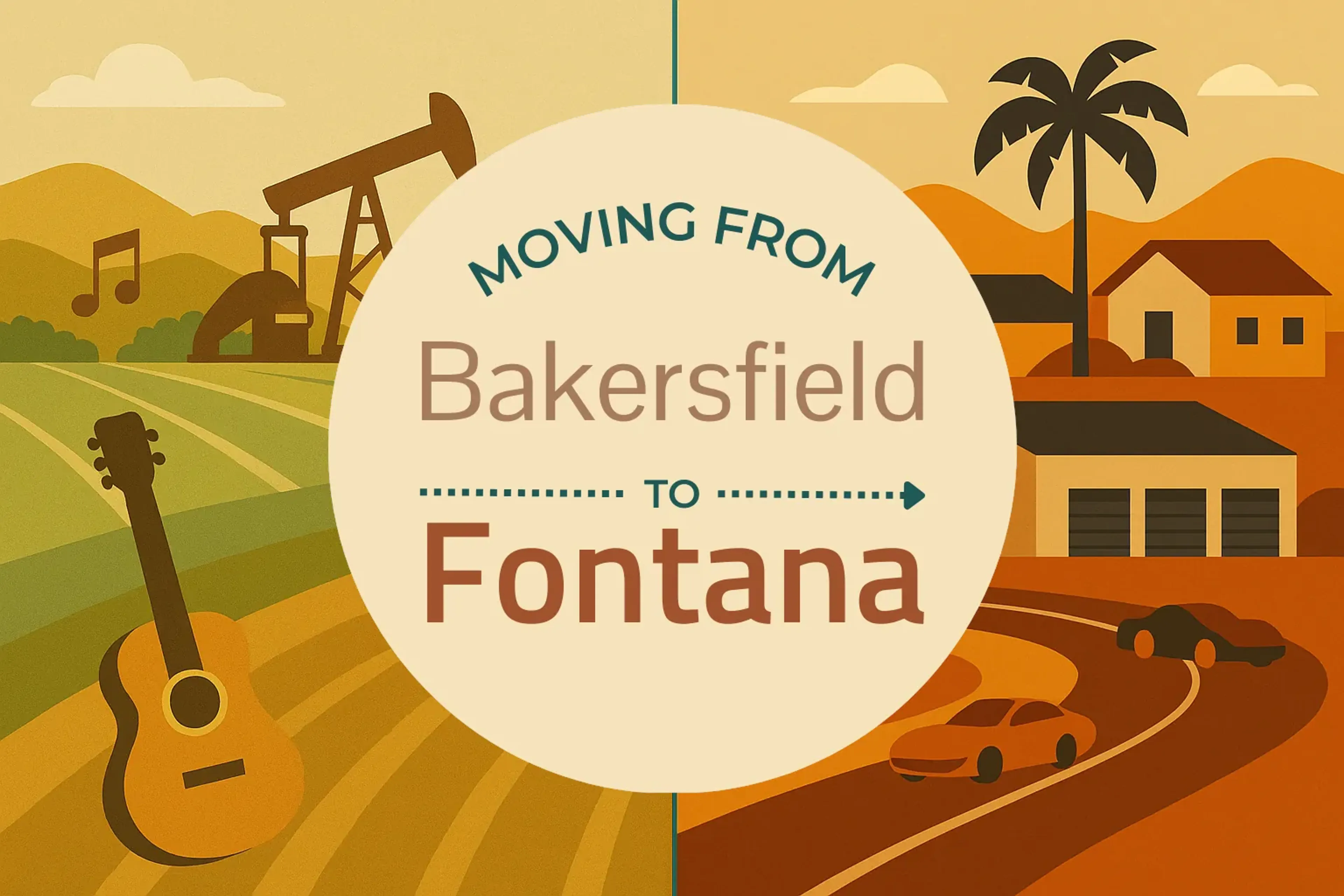 Side-by-side comparison of Bakersfield to Fontana moving companies